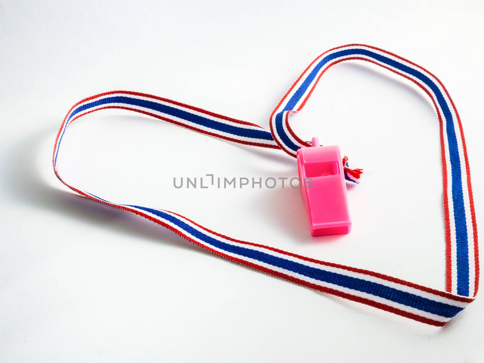 pink whistle and heart strap shape by golengstock
