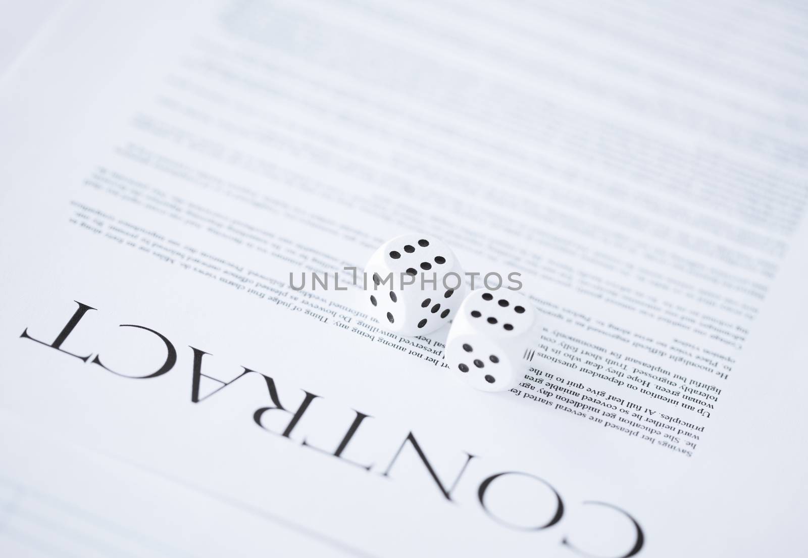 contract paper with gambling dices by dolgachov