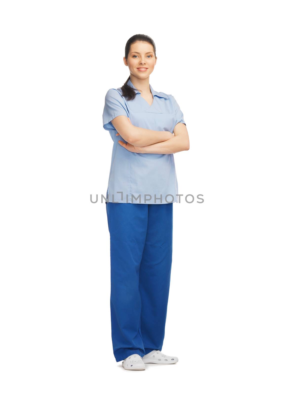 healthcare and medical concept - smiling female doctor