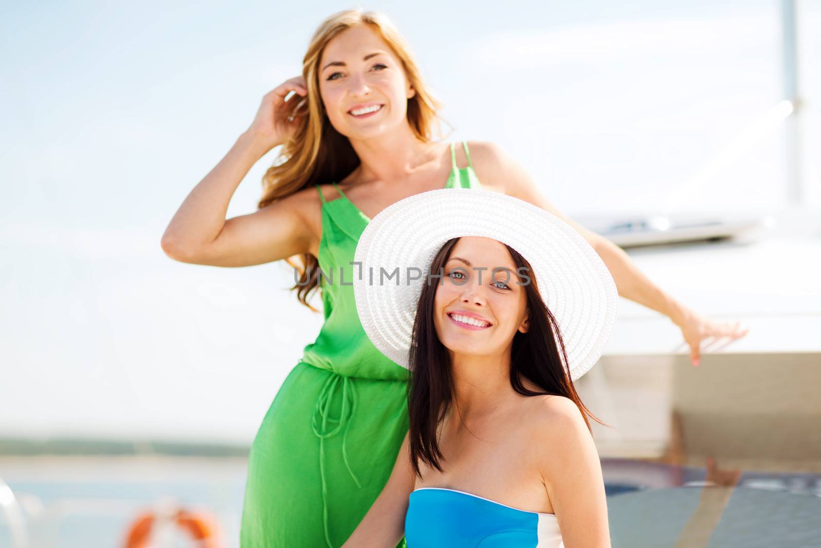girls on boat or yacht by dolgachov