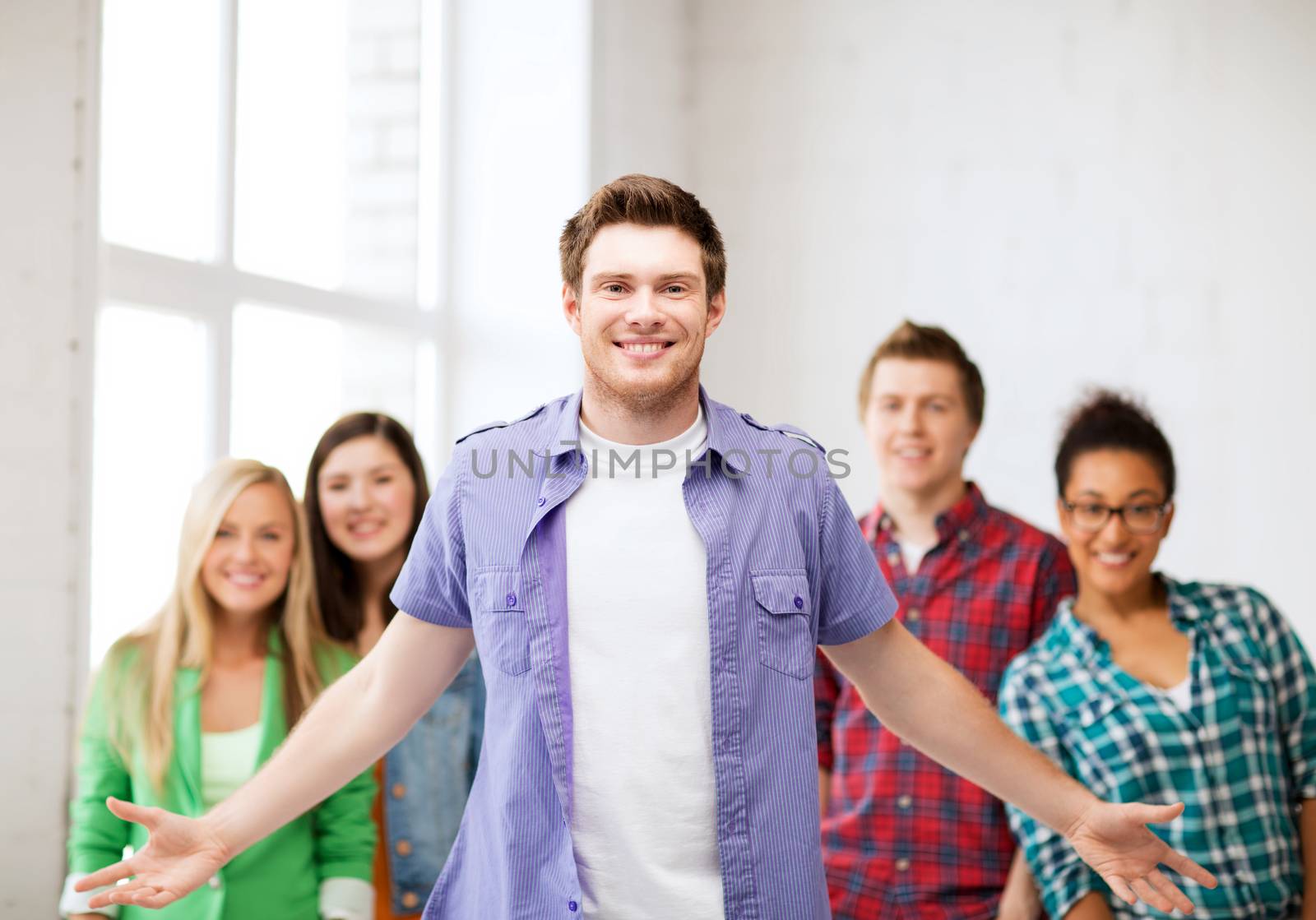 group of students at school by dolgachov