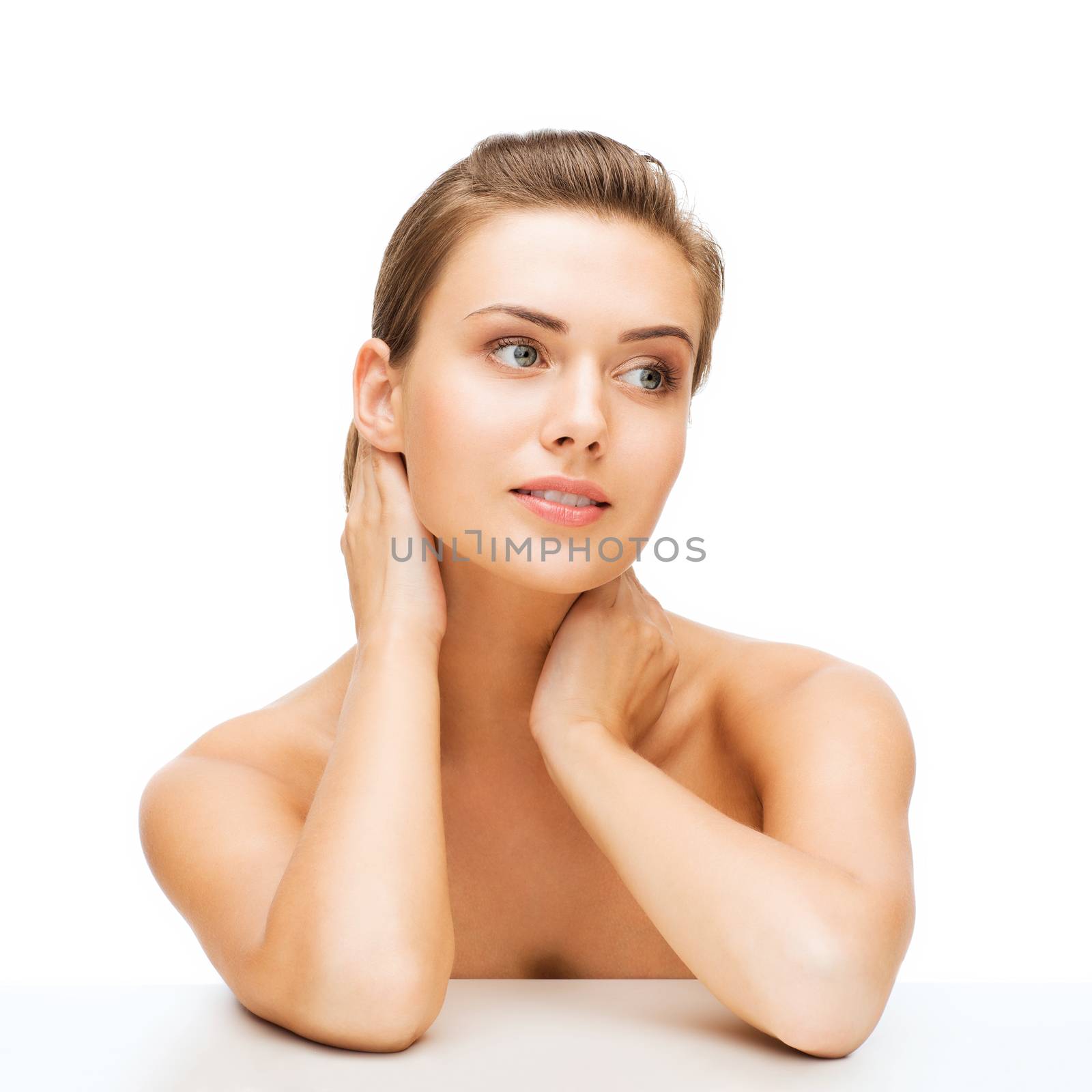 face of woman with clean perfect skin by dolgachov