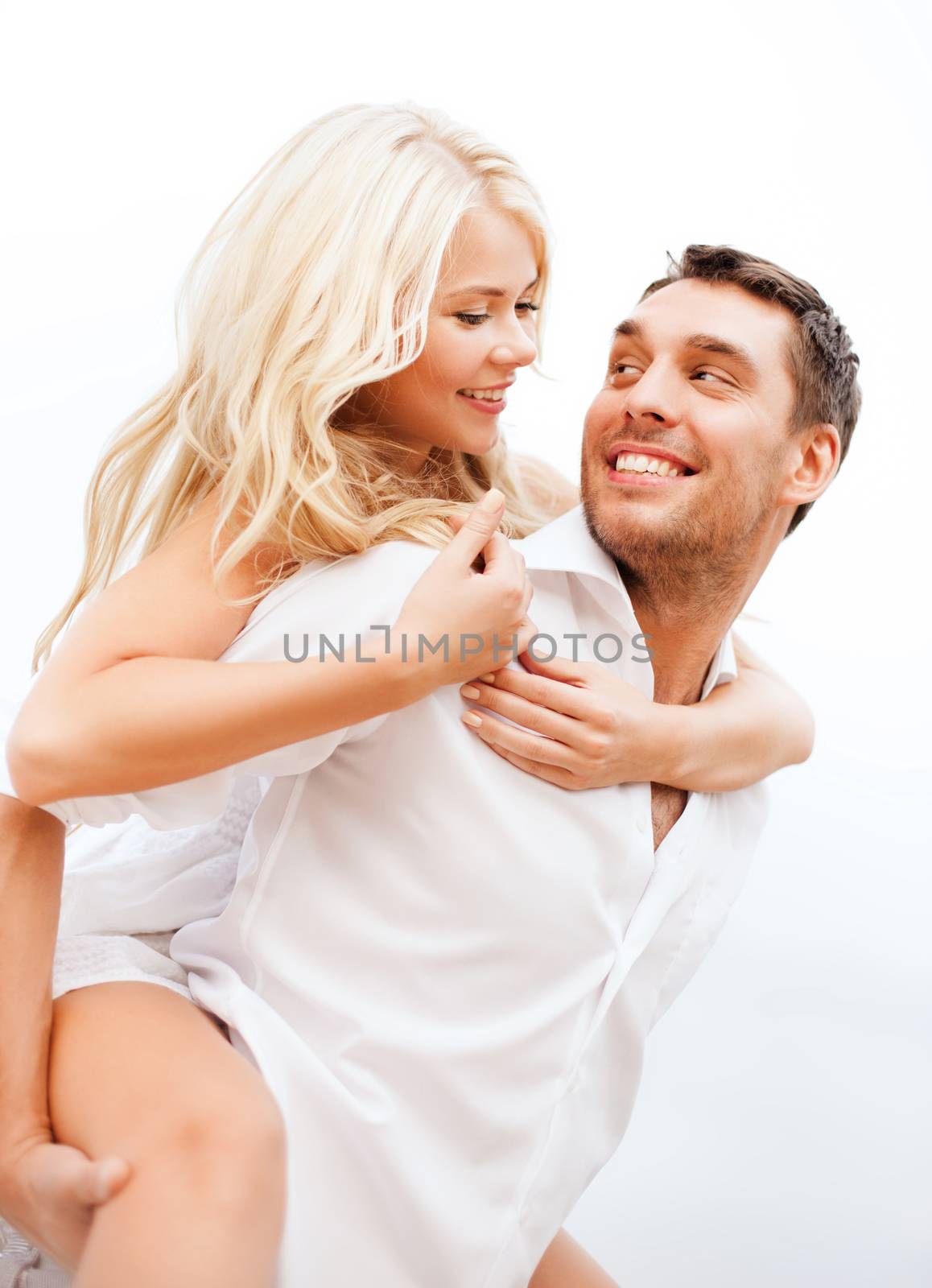 summer holidays, celebration and dating concept - couple at seaside