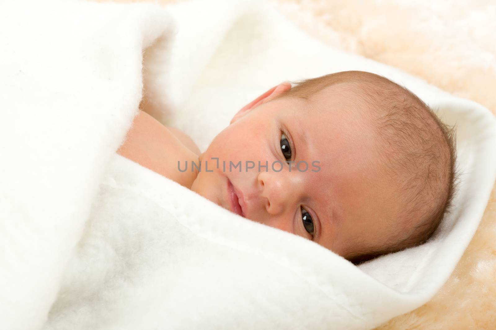 looking newborn baby by artush