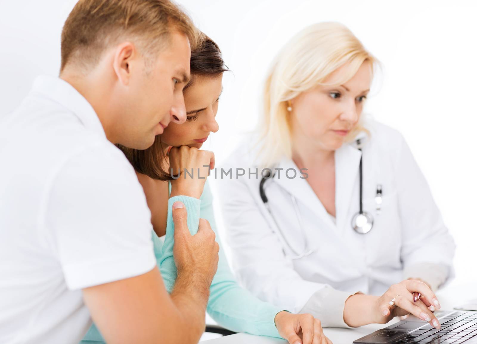 healthcare, medical and technology - doctor with patients in hospital