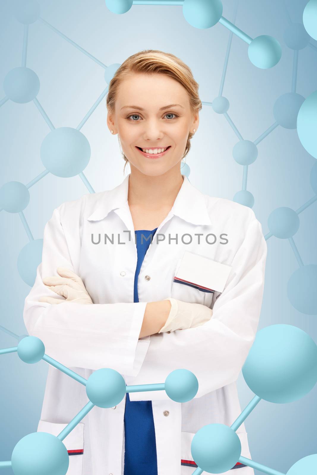 healthcare, hospital, research, science and medical concept - attractive female doctor
