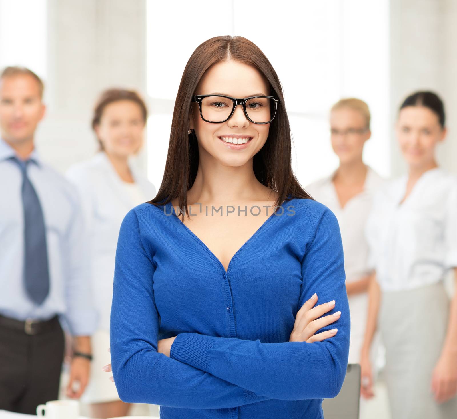 smiling businesswoman by dolgachov