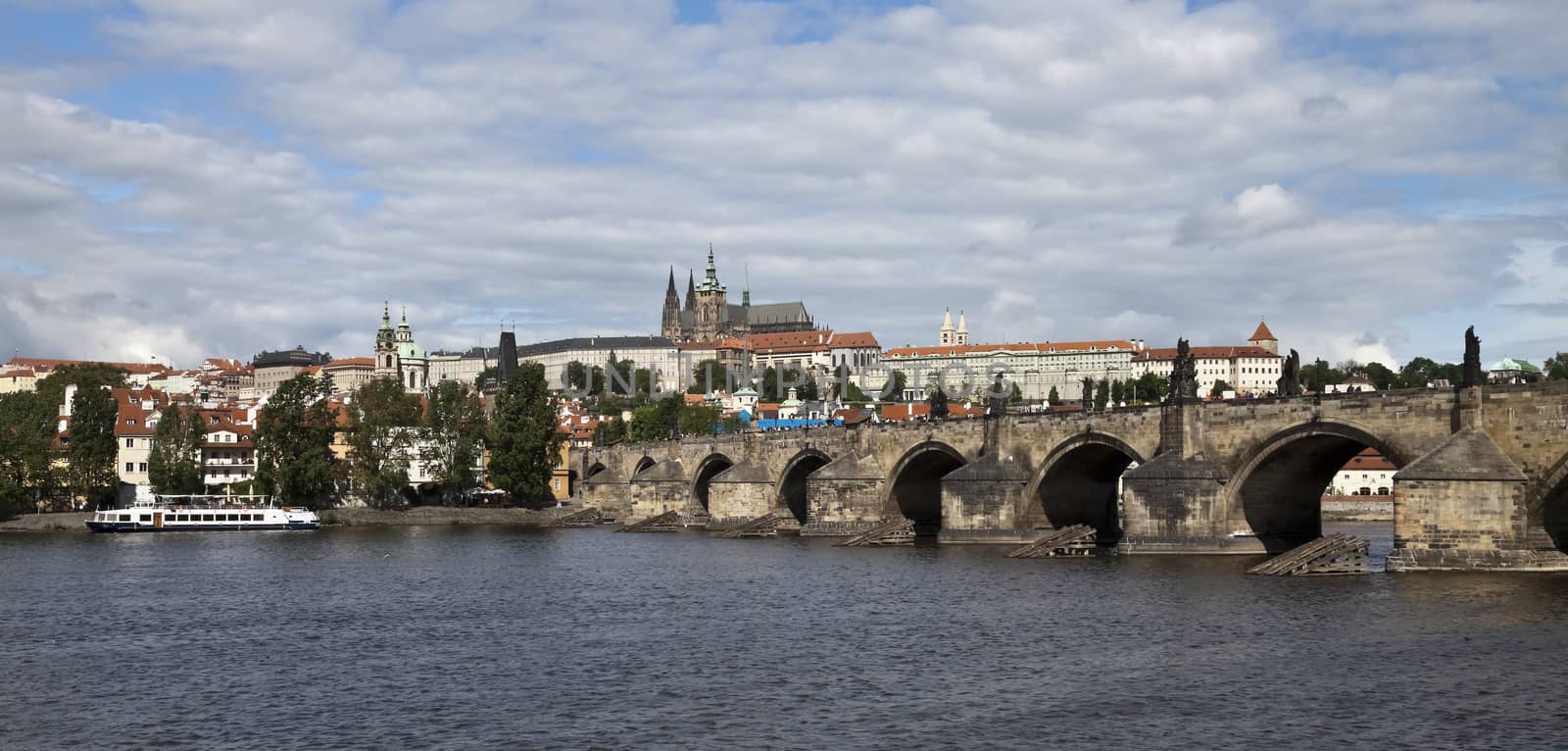 The Prague Castle and the Charles bridge