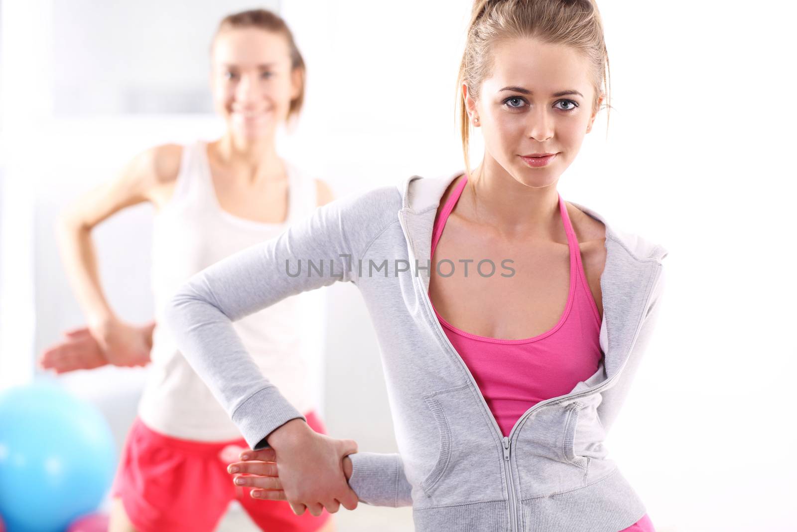 Joyful woman in the gym