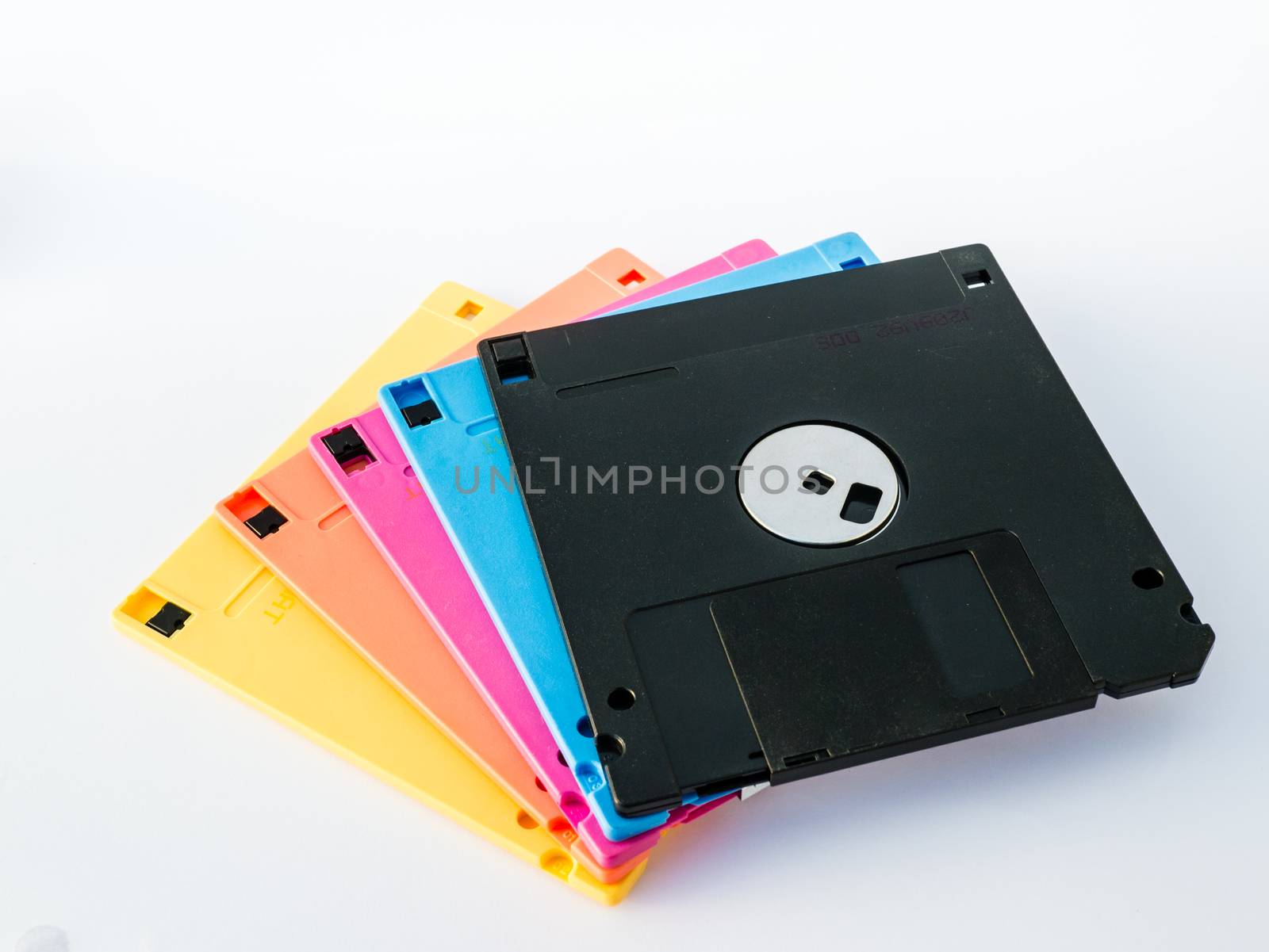 colourful diskette is thin and flexible magnetic storage medium by golengstock