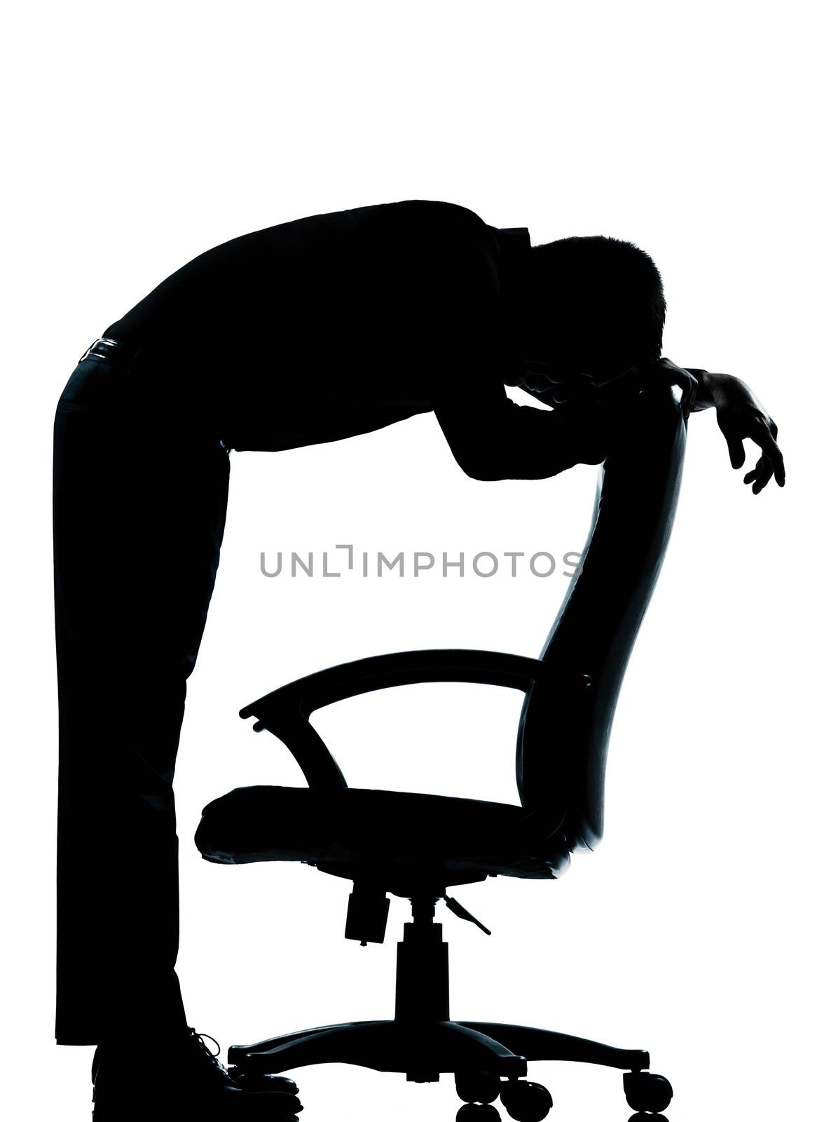 one business man  tired sad despair  silhouette by PIXSTILL