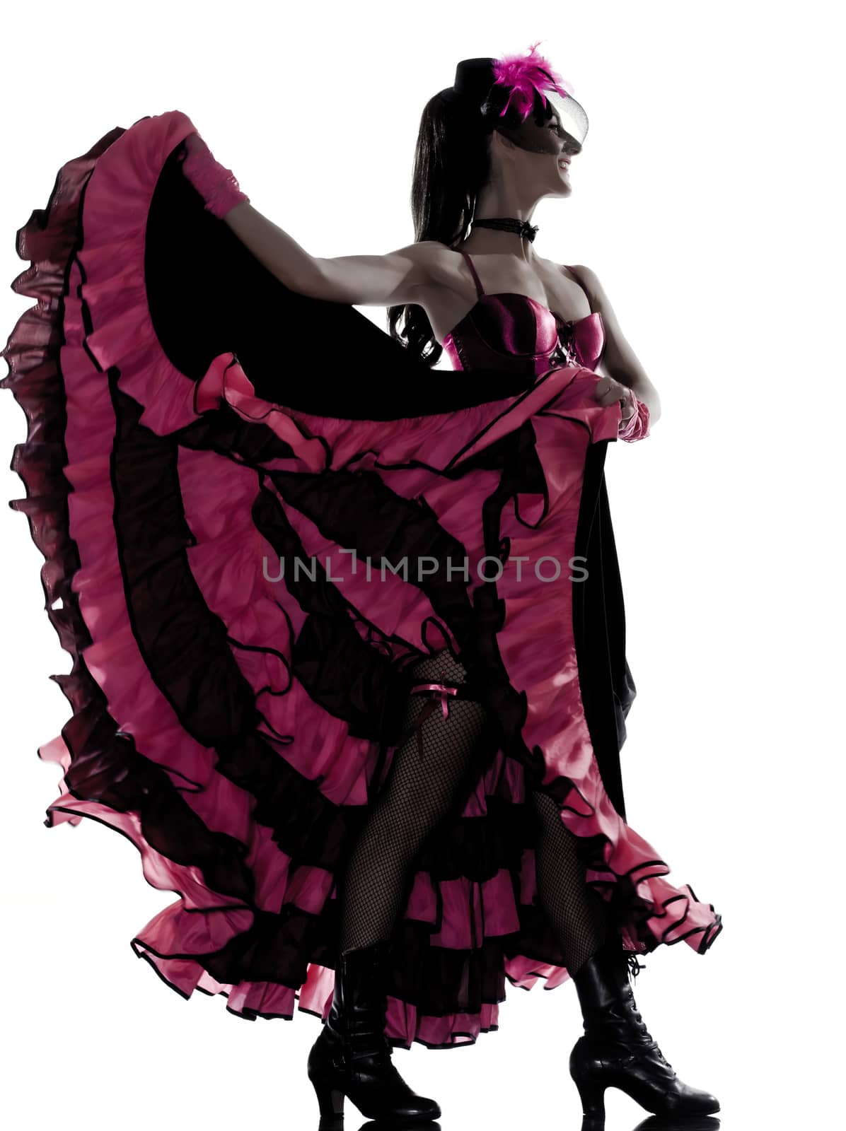 woman dancer dancing french cancan silhouette by PIXSTILL