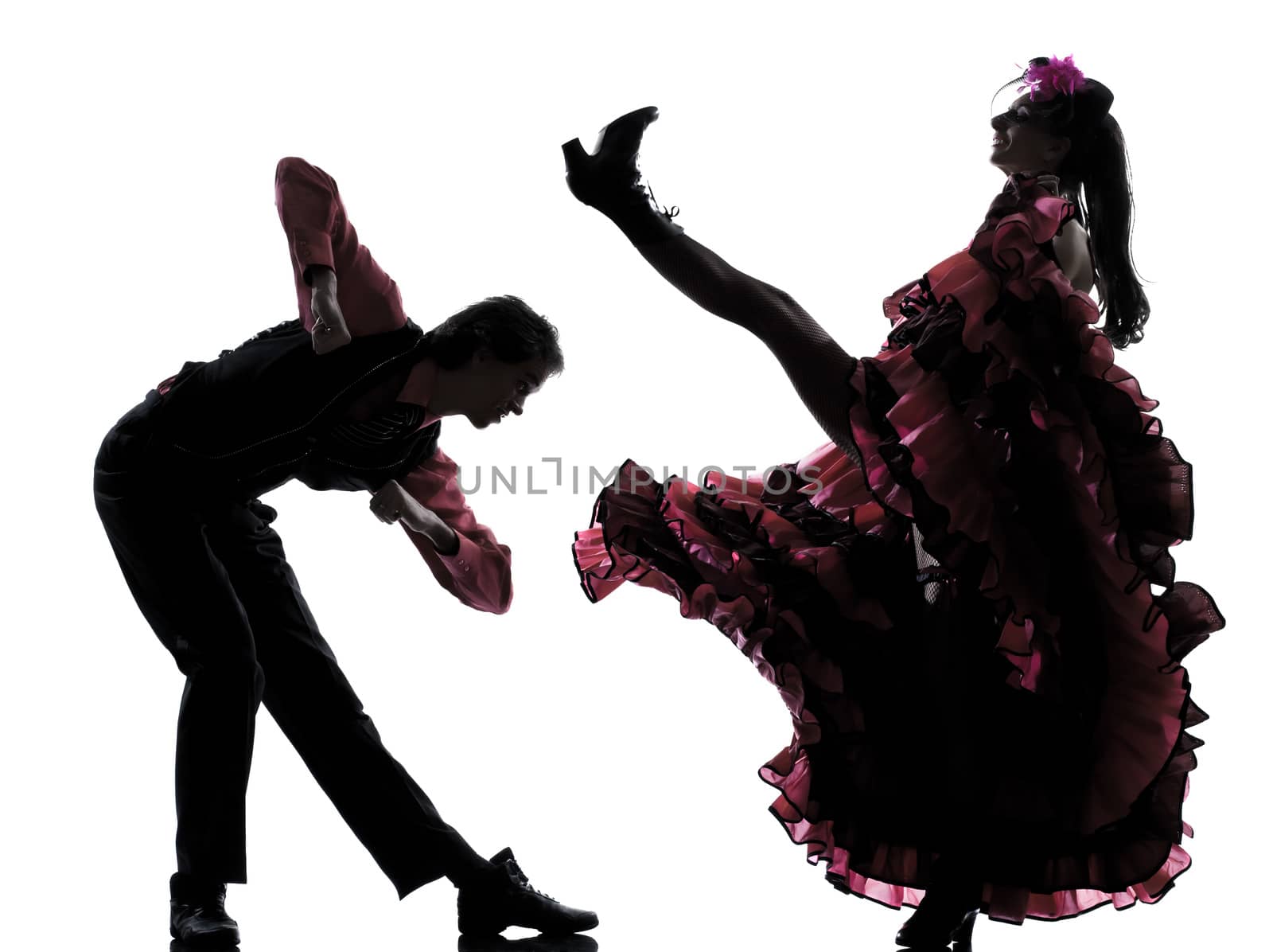 couple man woman dancer dancing french cancan silhouette by PIXSTILL