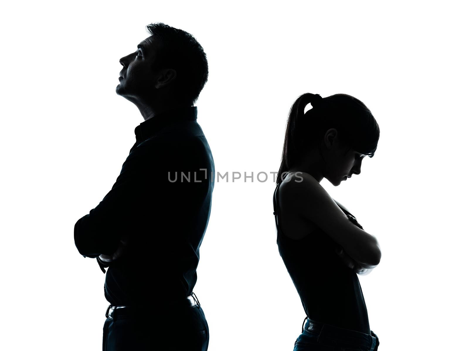 father daughter dispute conflict  silhouette by PIXSTILL