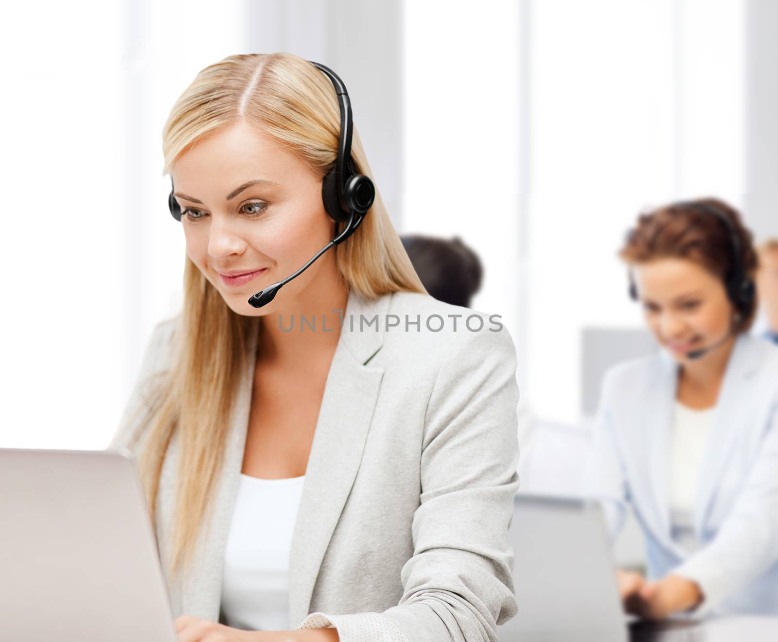 friendly female helpline operator by dolgachov