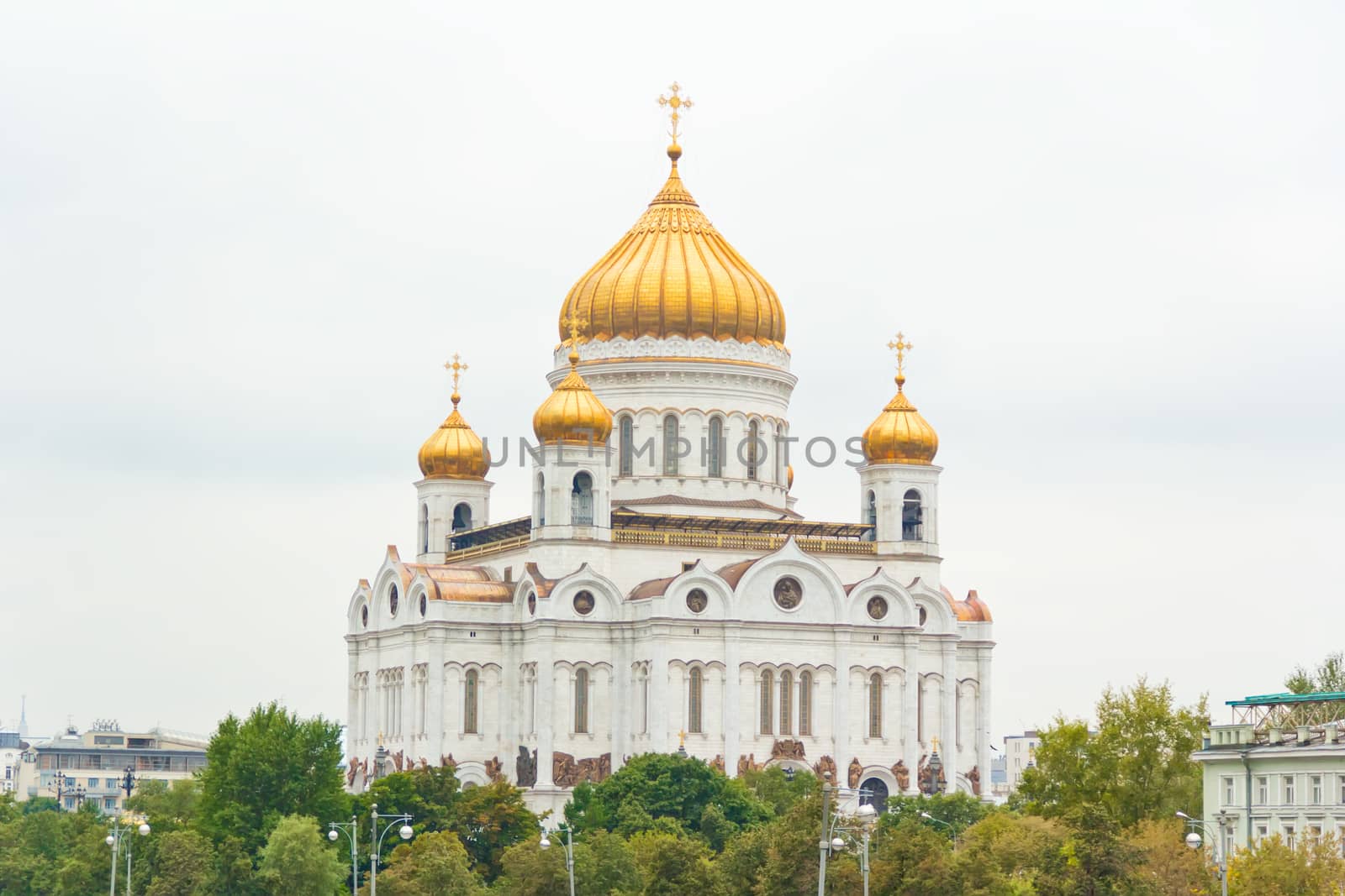 Photo of Orthodoxy church in Moscow with gold cupolas