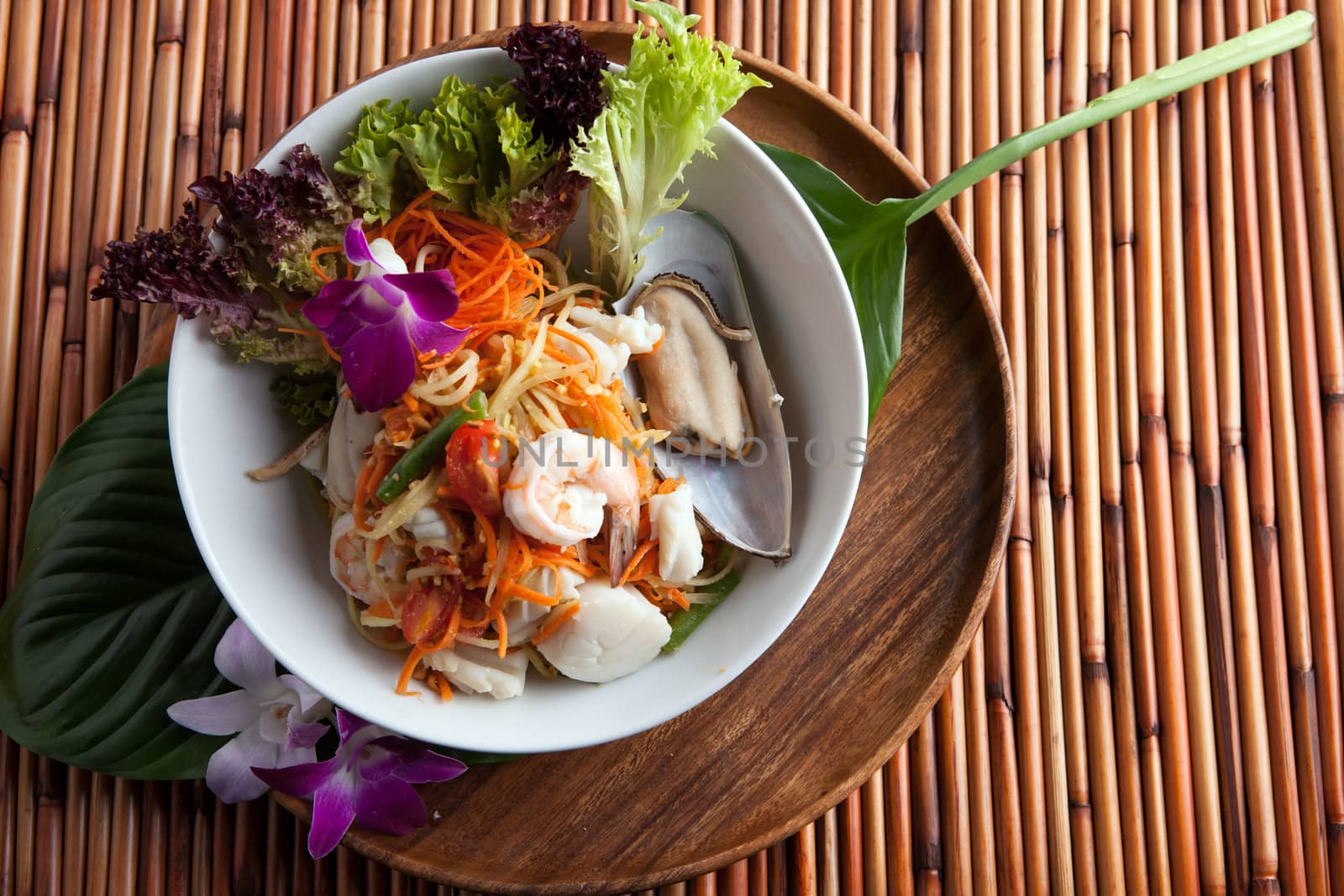 Thai Seafood Som Tum Salad by graficallyminded