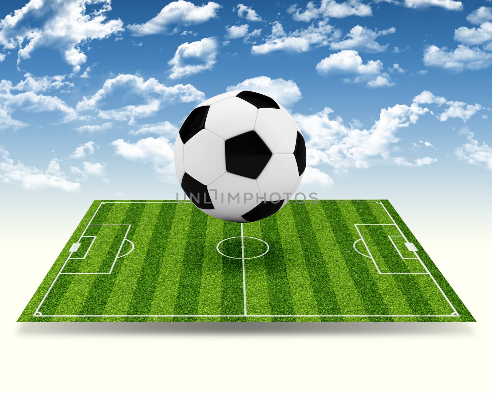 Empty football field with markup. Sports Concept
