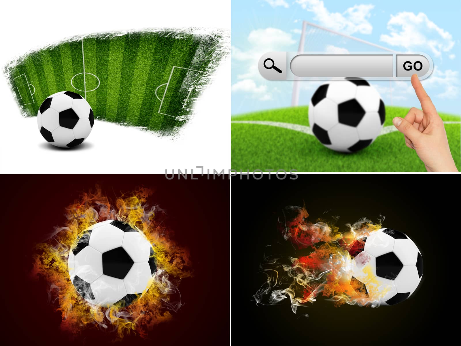 Collection pictures on football theme. Sport concept