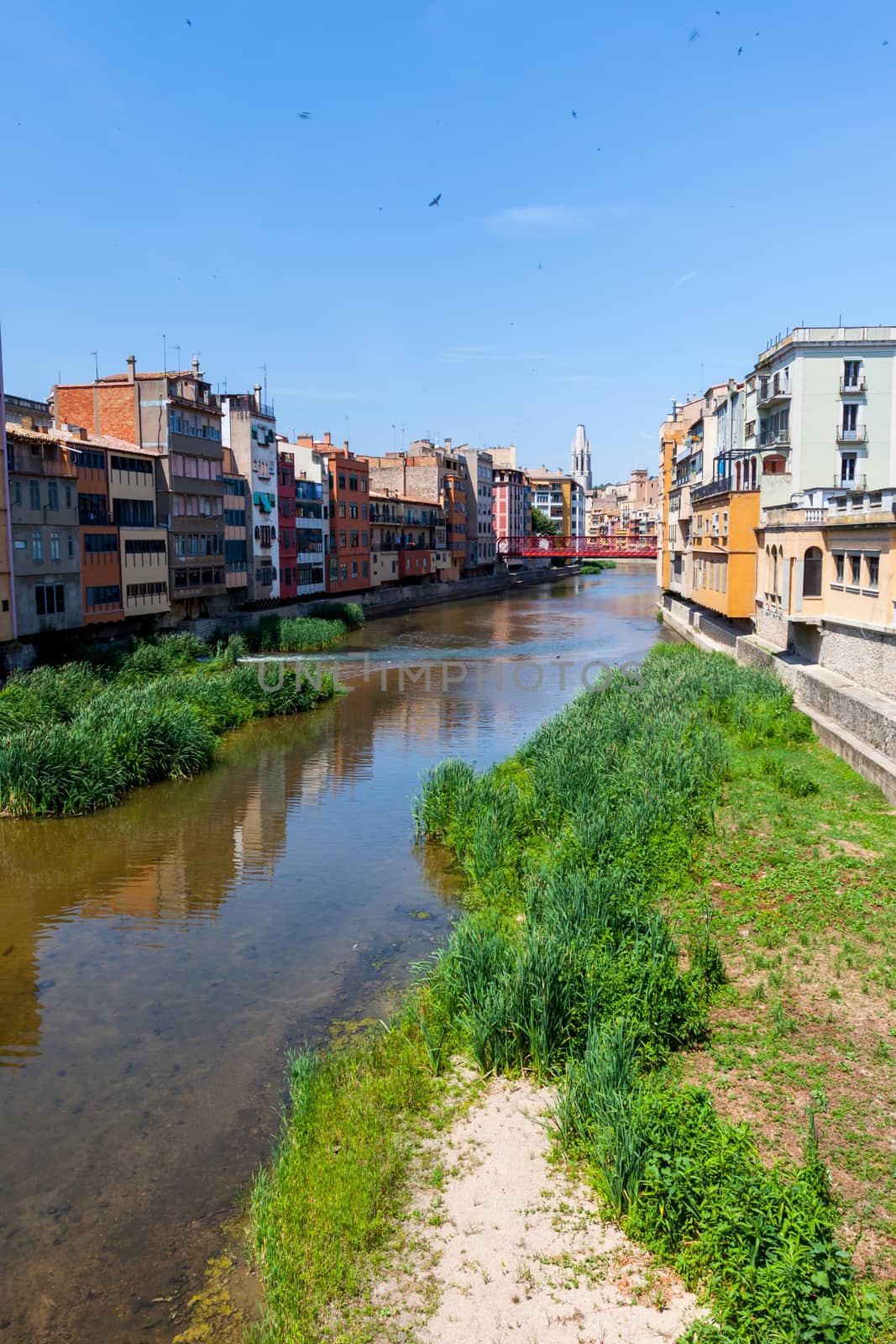 Picturesque houses on the river Onyar, Girona, Spain