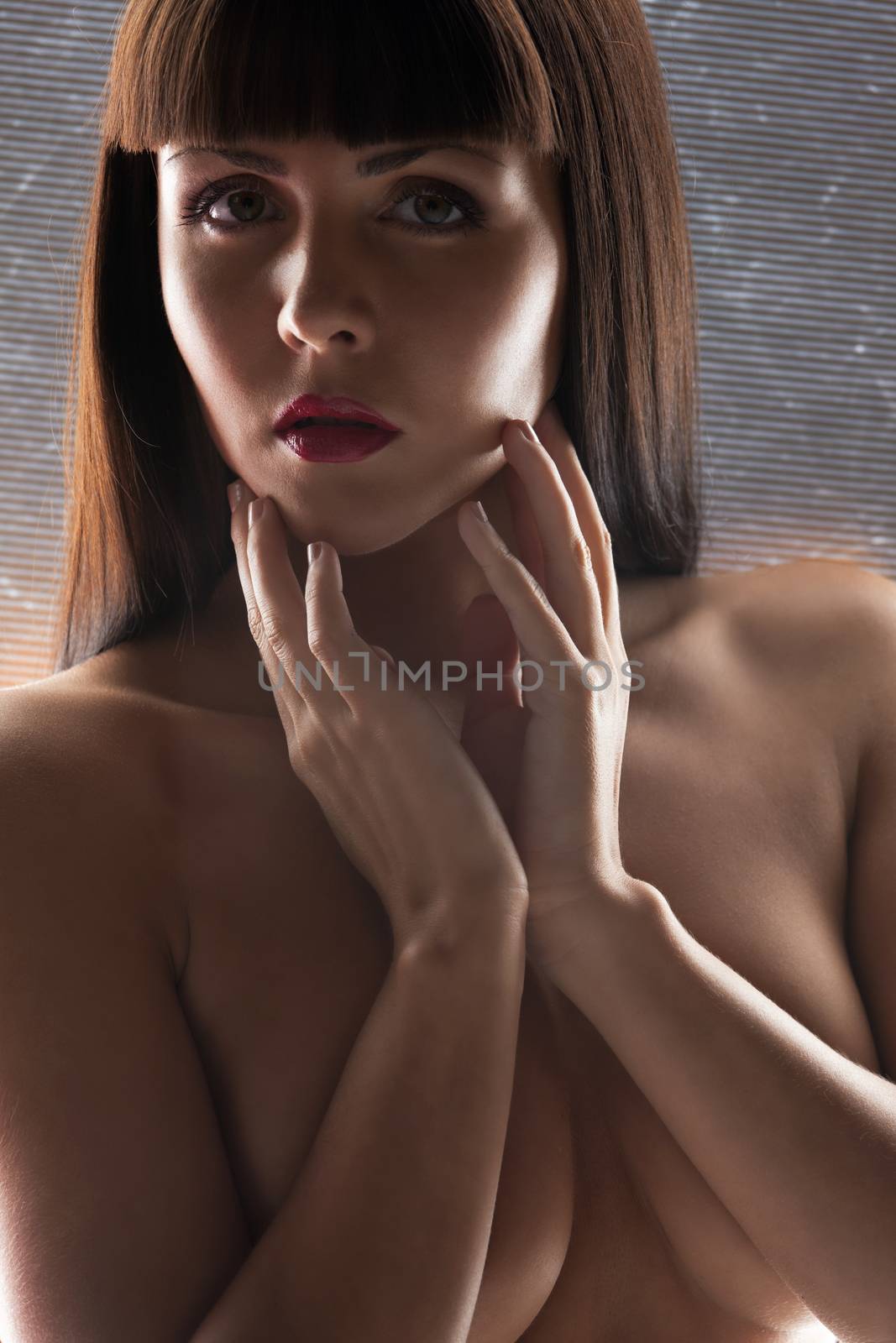 health and beauty concept - beautiful topless woman