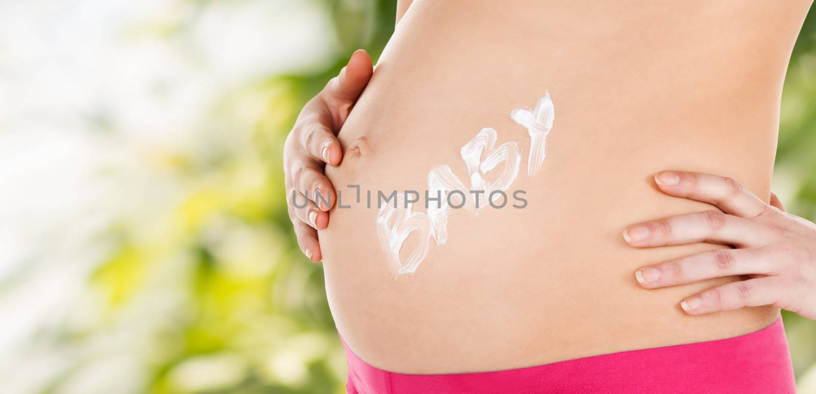 belly of a pregnant woman by dolgachov