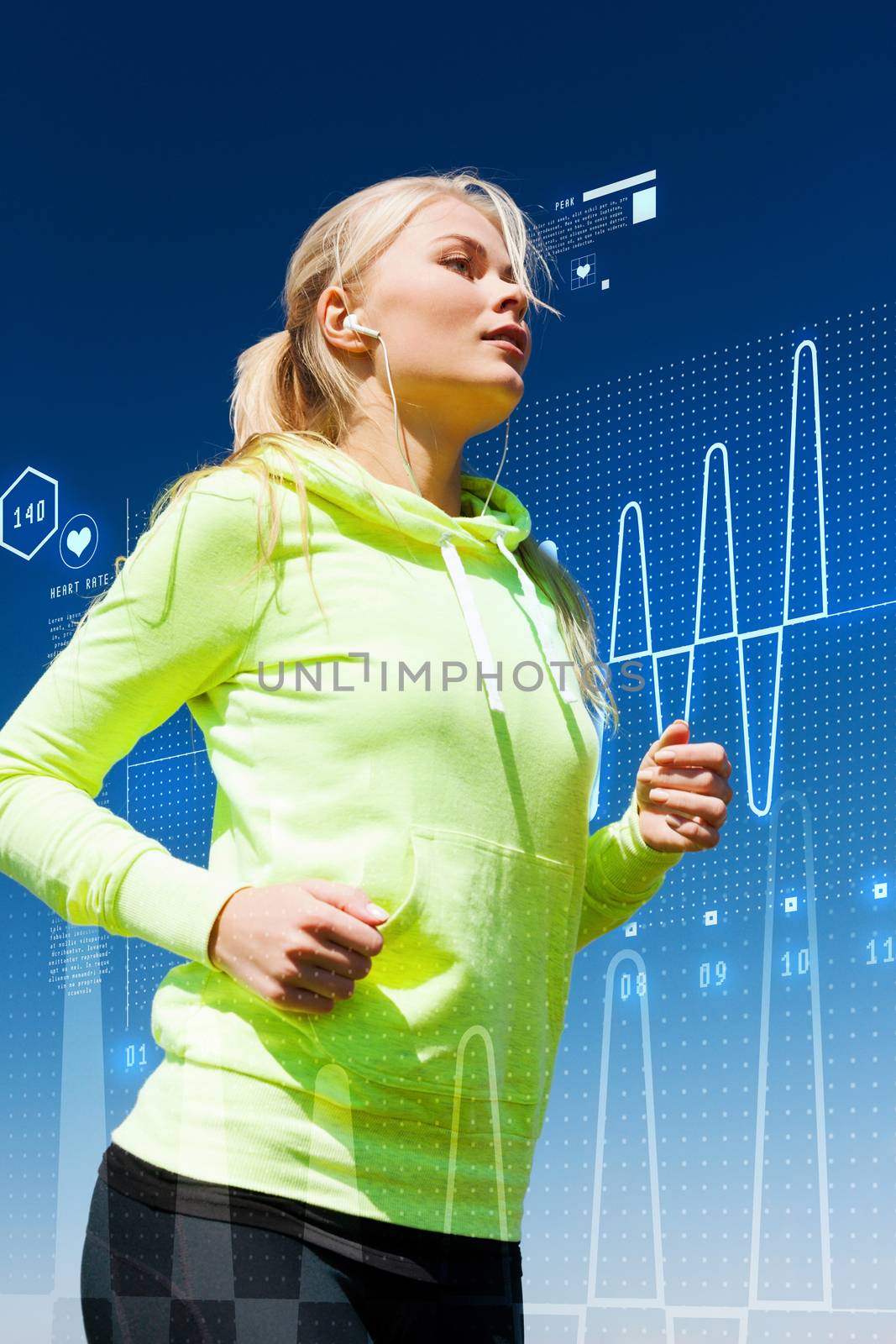 fit woman doing running outdoors by dolgachov