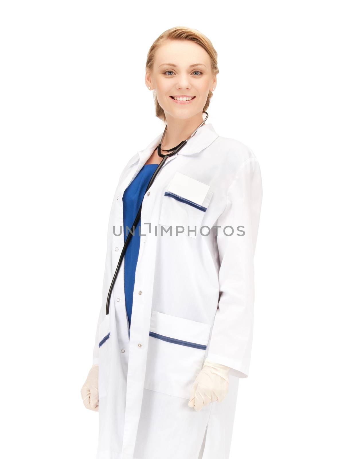 healthcare and medical concept - smiling female doctor with stethoscope