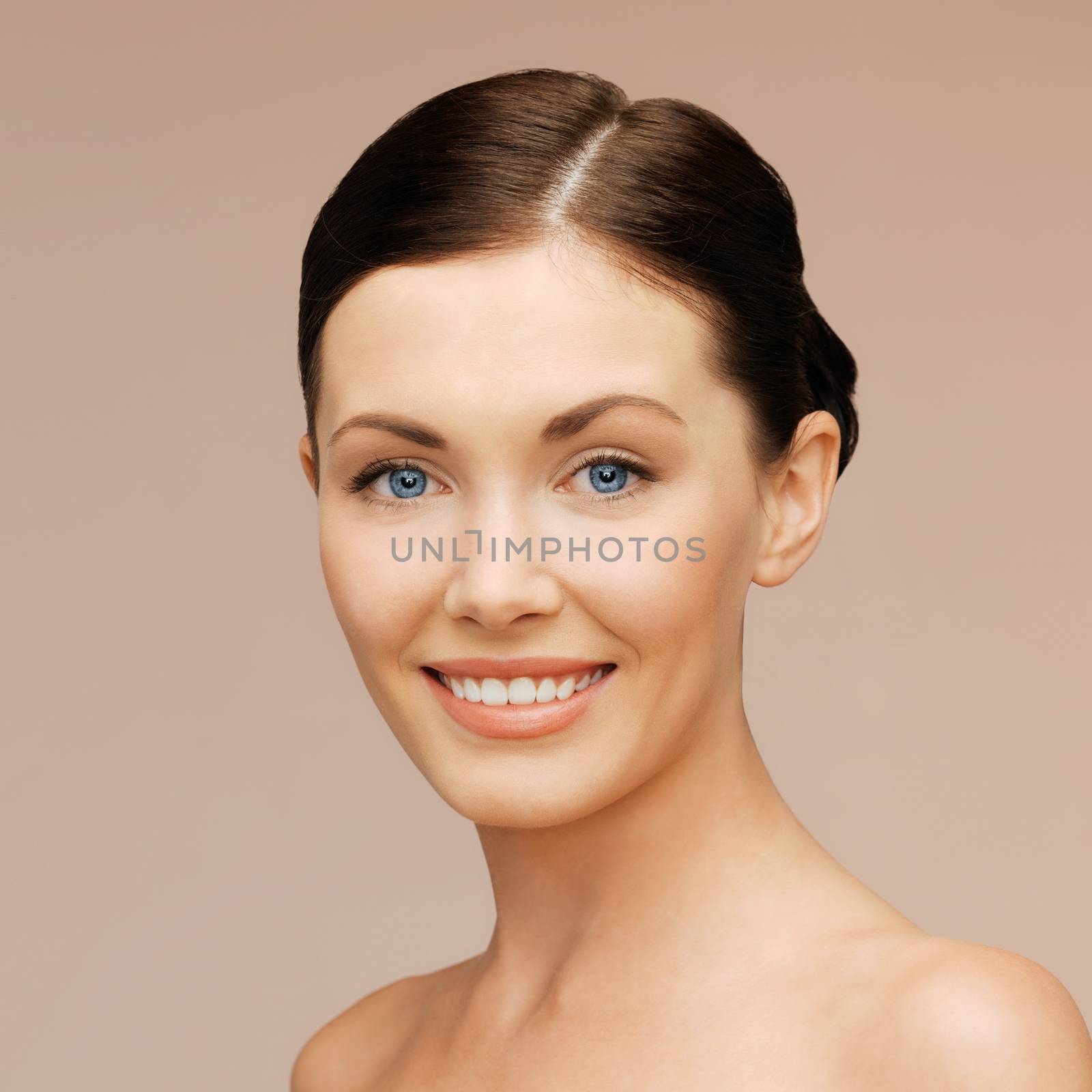 healthcare, spa and beauty concept - face of beautiful woman