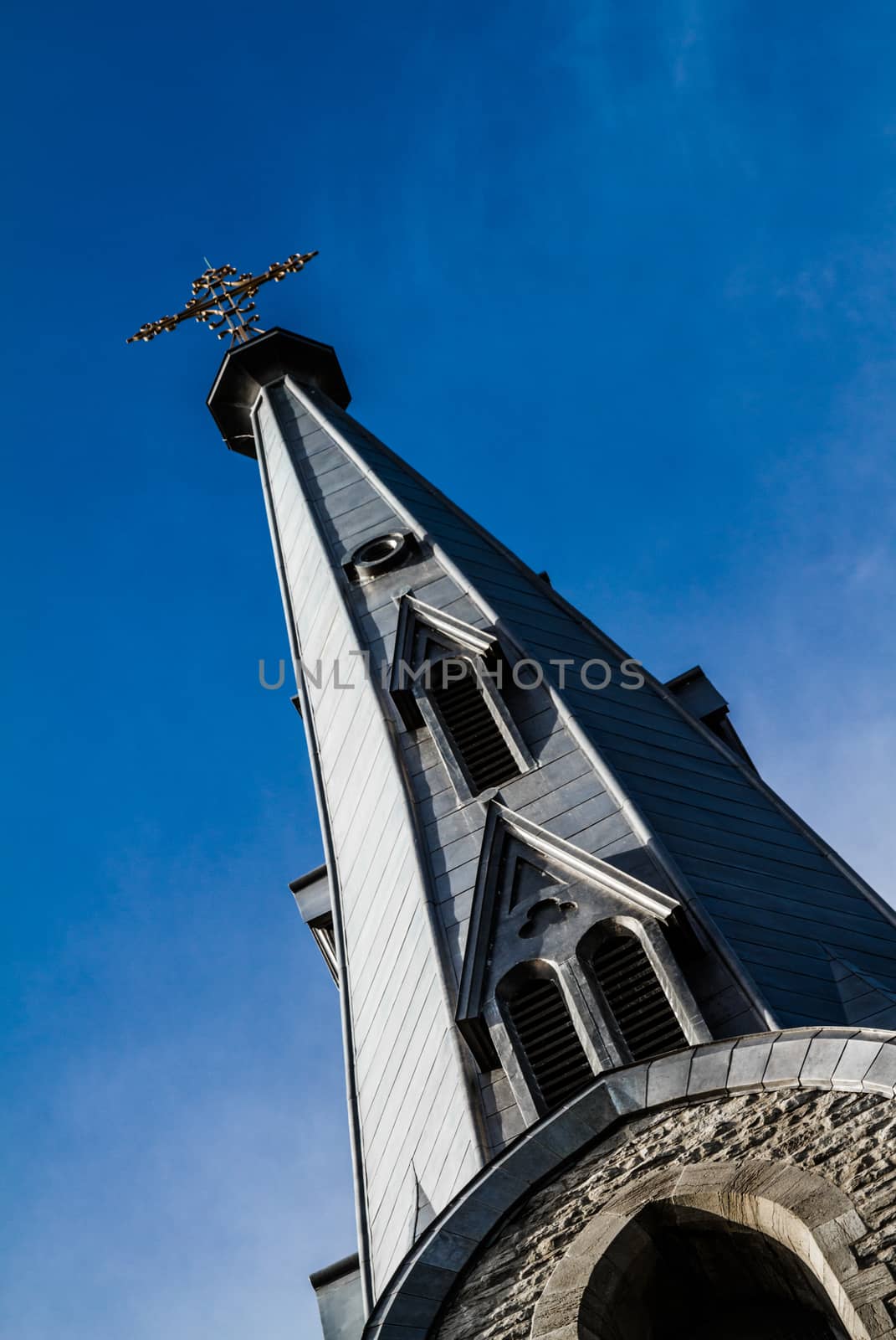 Church Steeple details and Sky from above