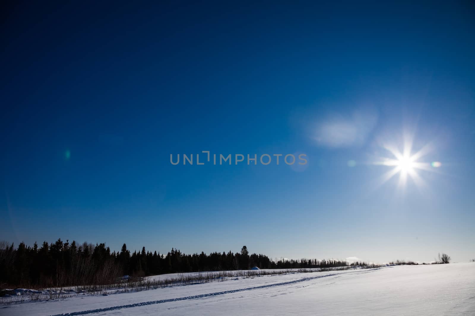 Rural Landscape and Sunlight during Winter