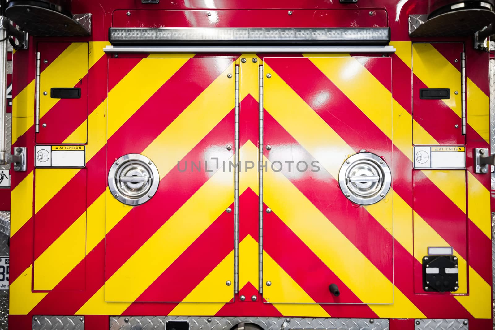 Red Firetruck Details of the Stripped Rear Pattern