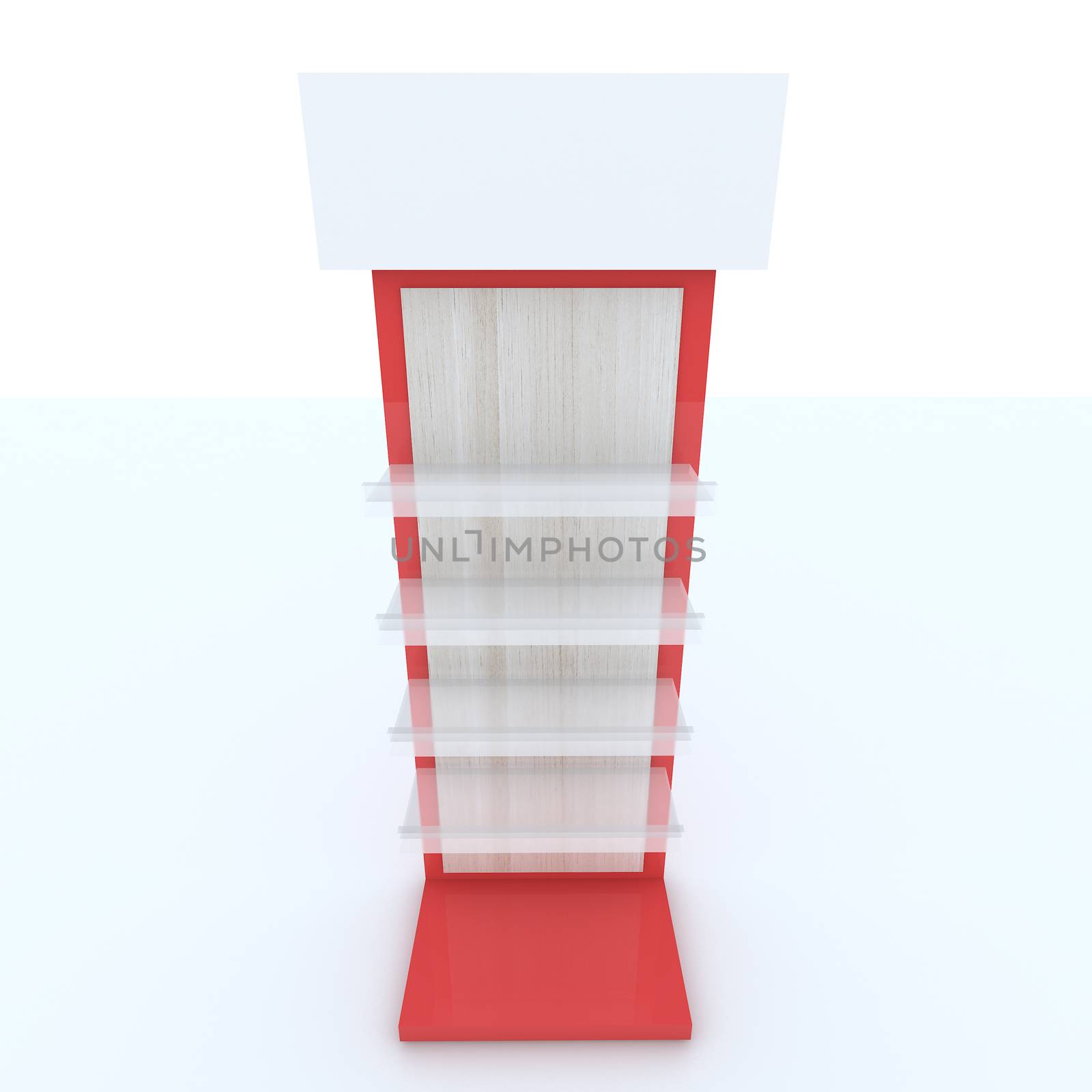 red shelf on white background by sumetho
