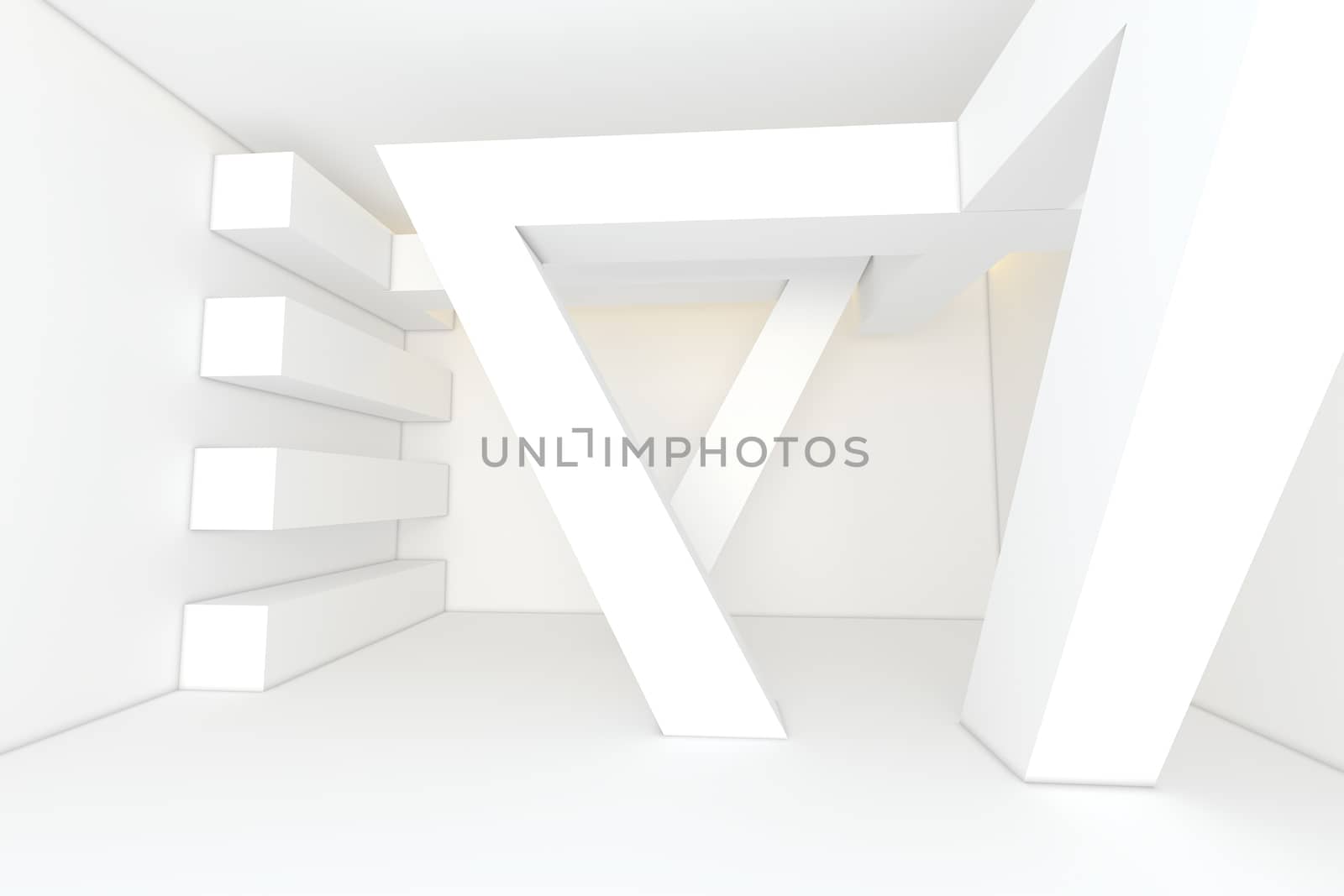 Abstract white empty room by sumetho