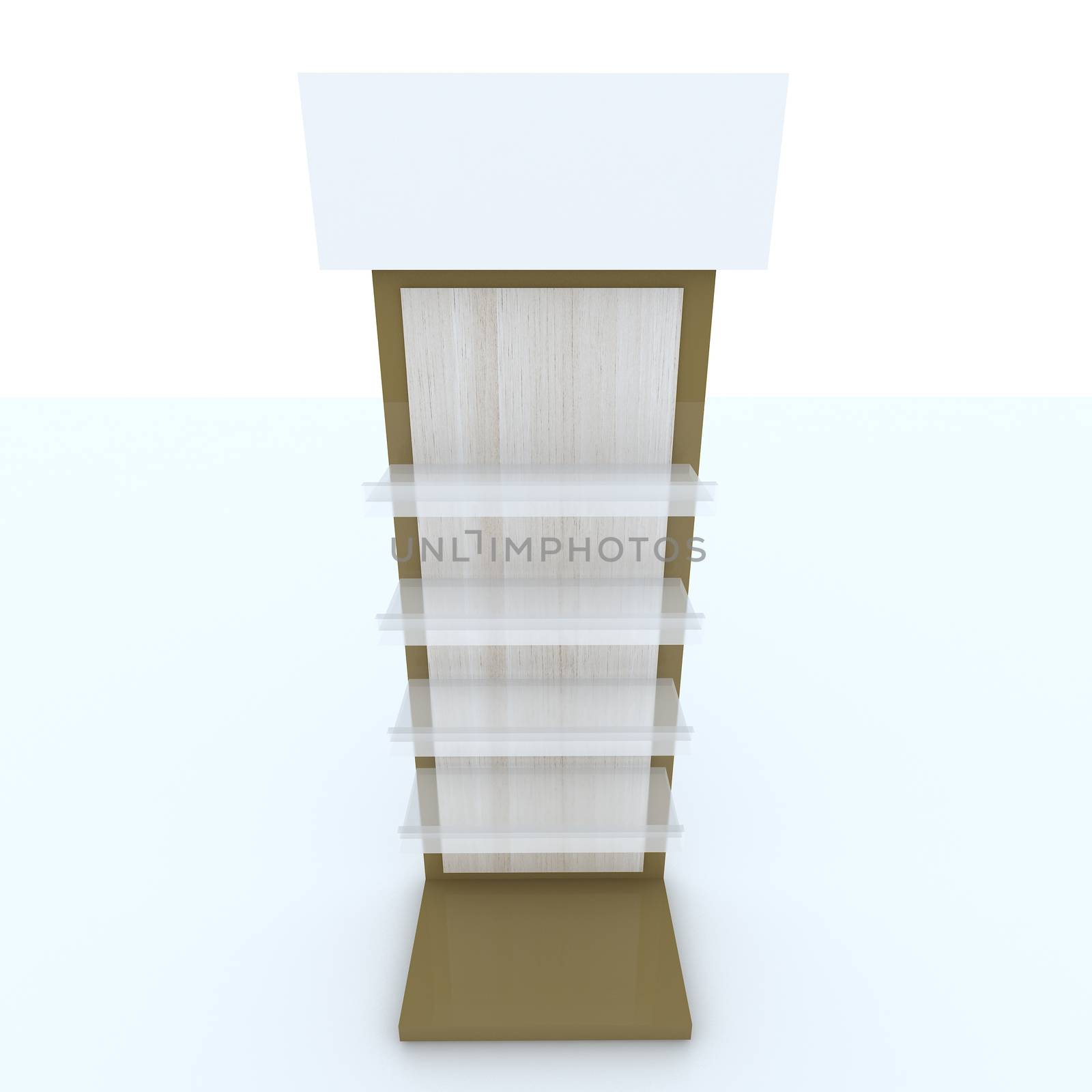Color brown shelf design on white background.
