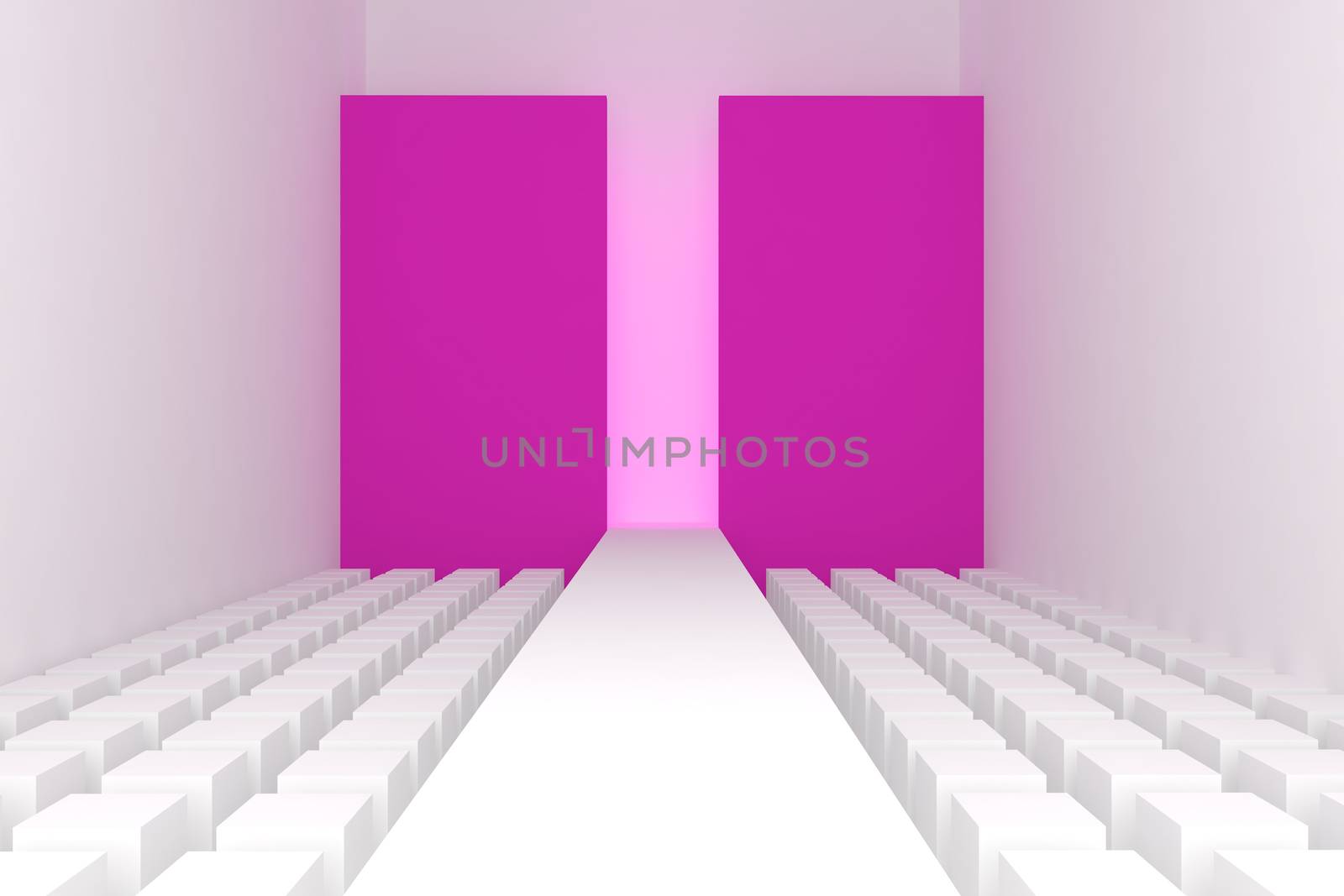 3d Empty fashion runway 