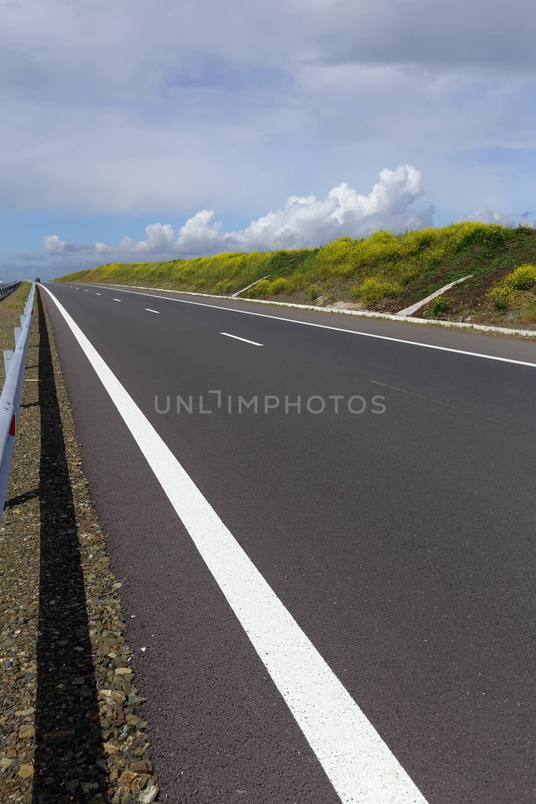 View from a Bulgarian highway in spring