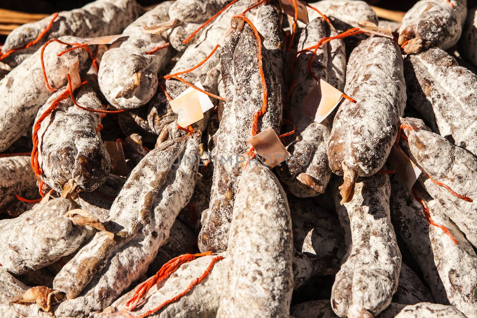 Wild boar sausages from the market by huntz