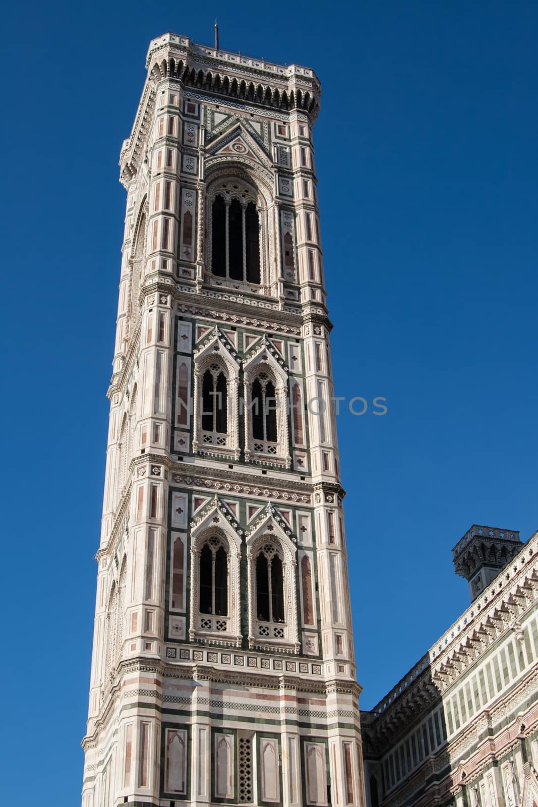 Florence, Italy. Detail of the bell tower during a bright sunny day. by huntz