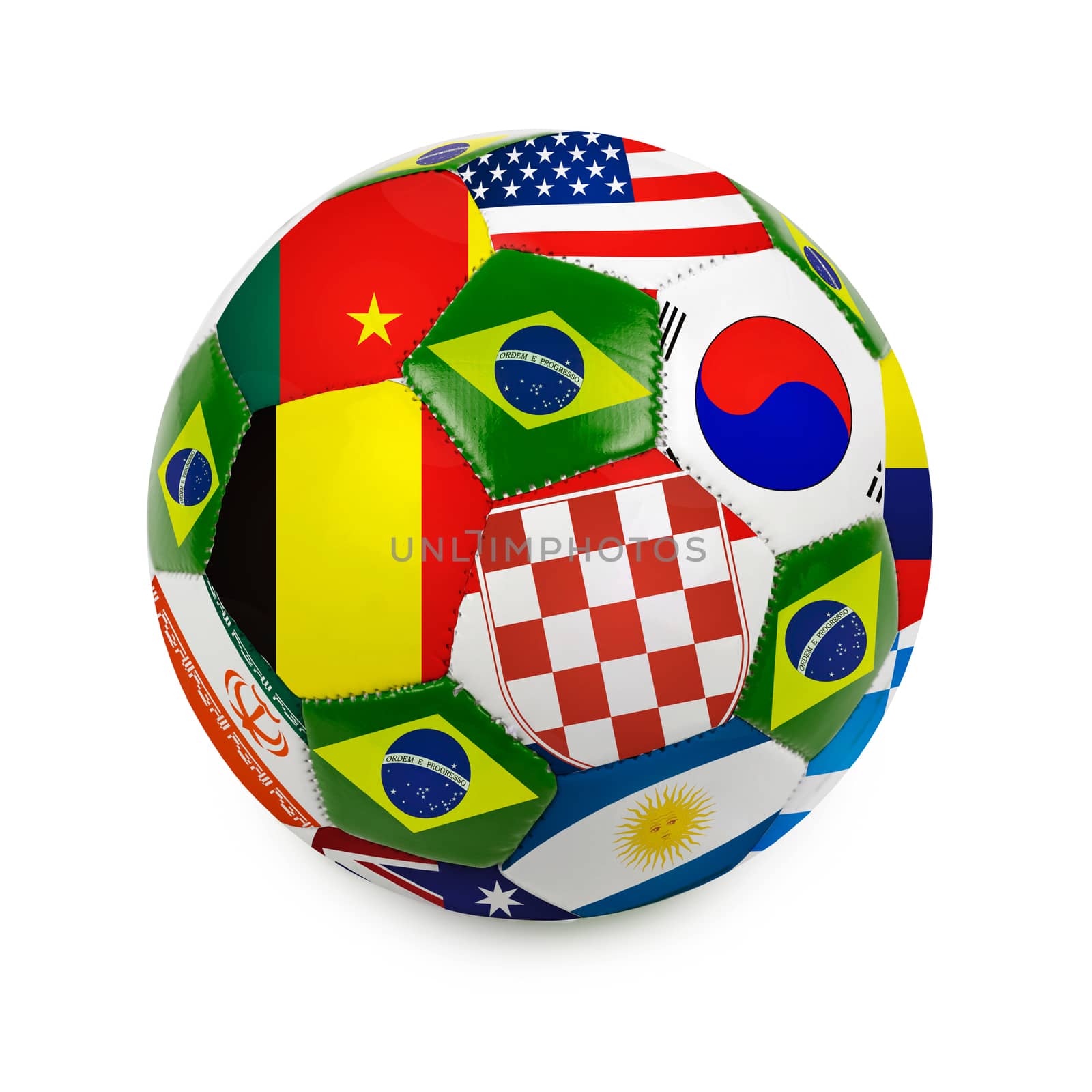 Soccer ball with brazilian flag by rusak