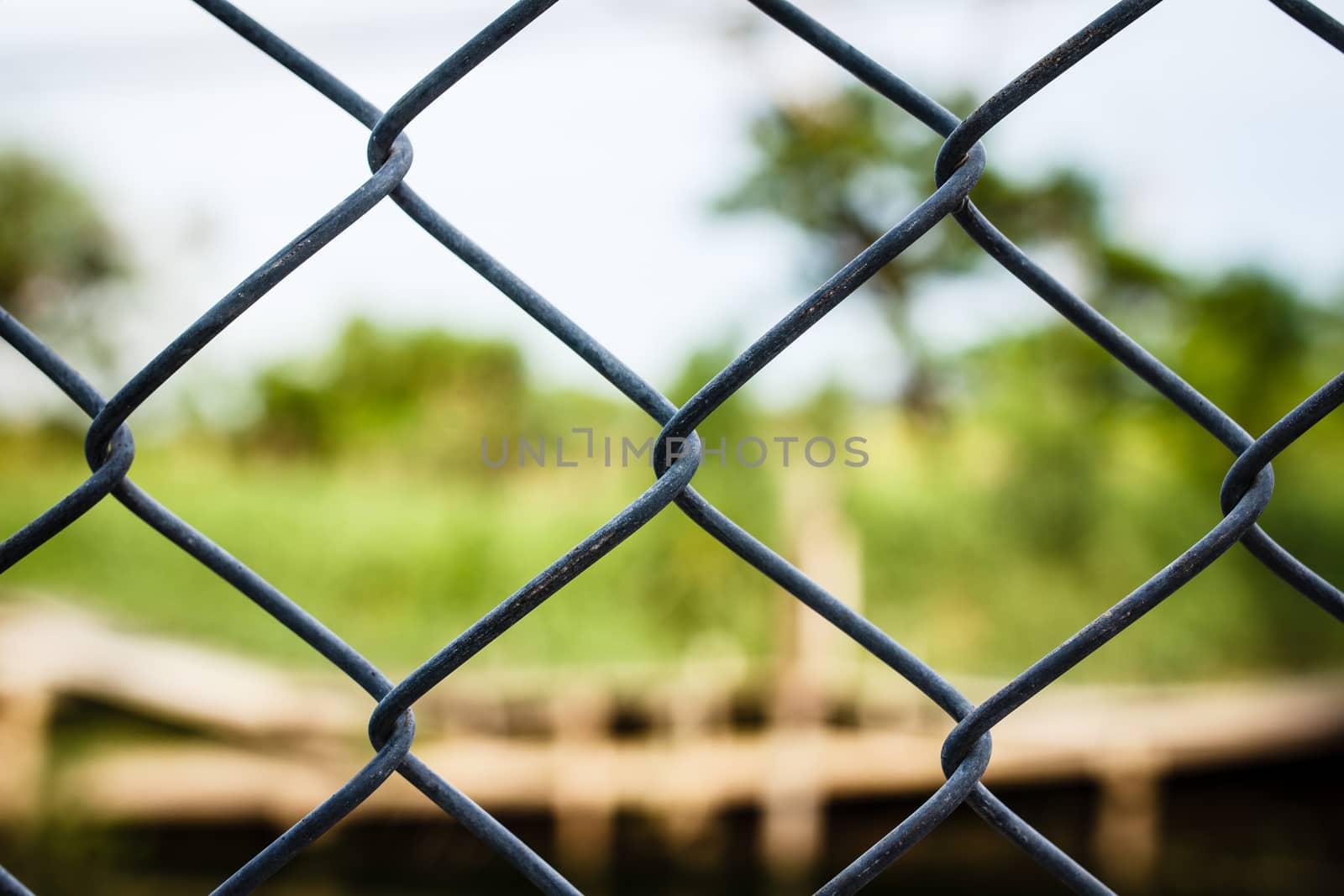 iron hain fence with  background