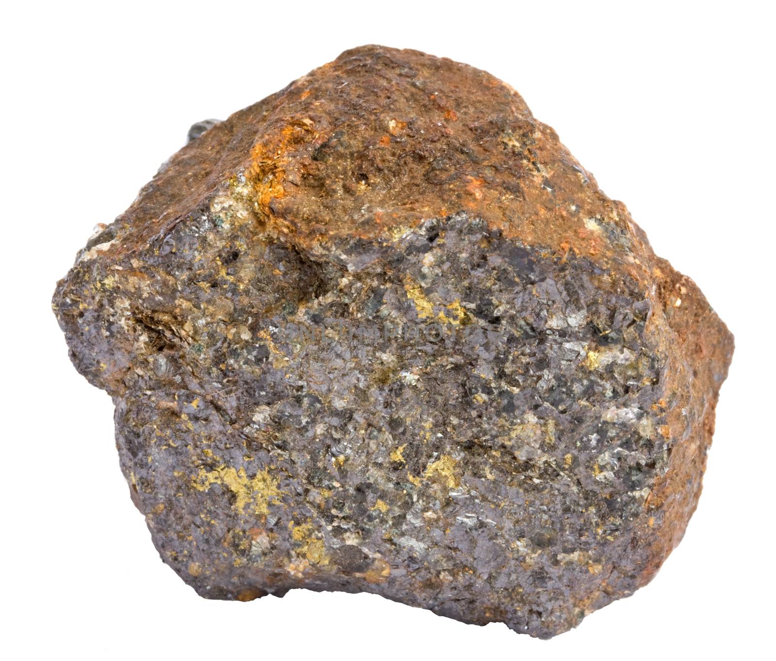 Sample of galena ore, also containing chalcopyrite and sphalerite