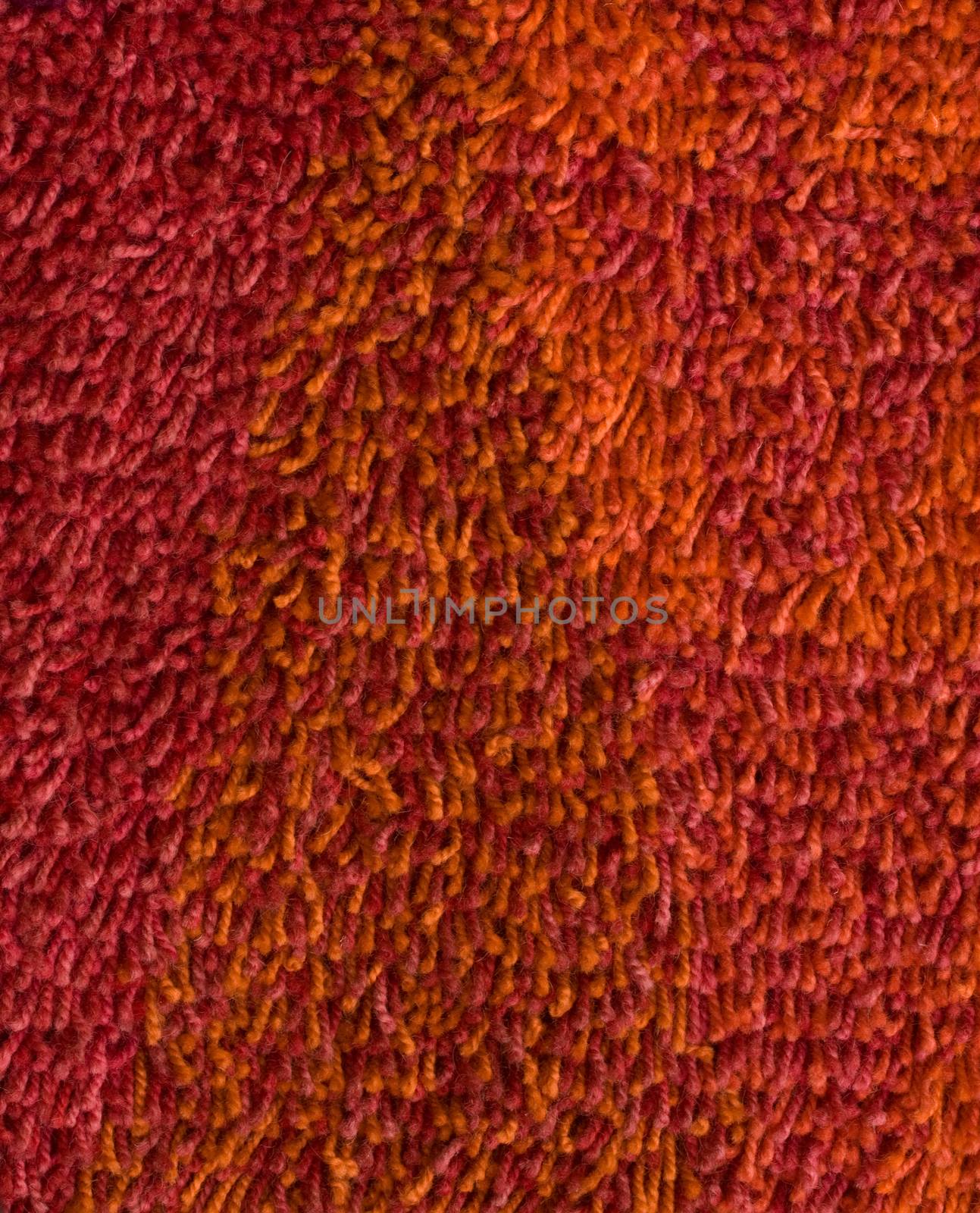 Thick woolen soft handmade red and orange carpet