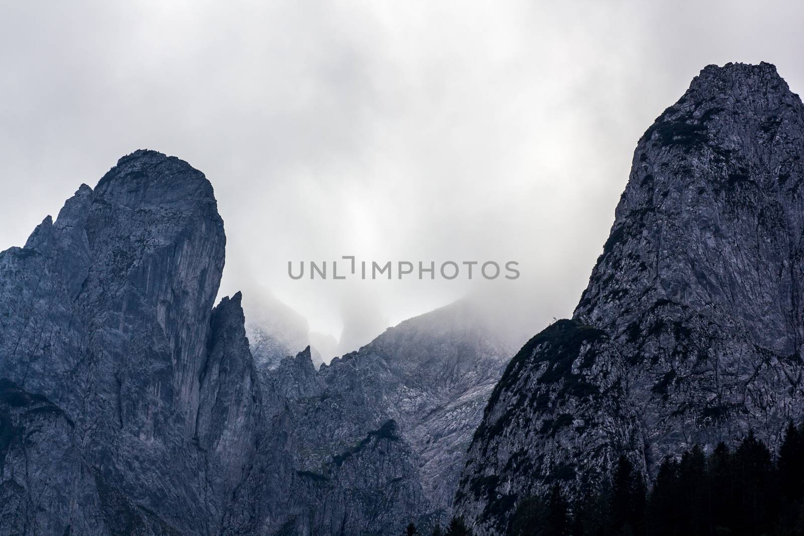 The rock in the Alp high mountains