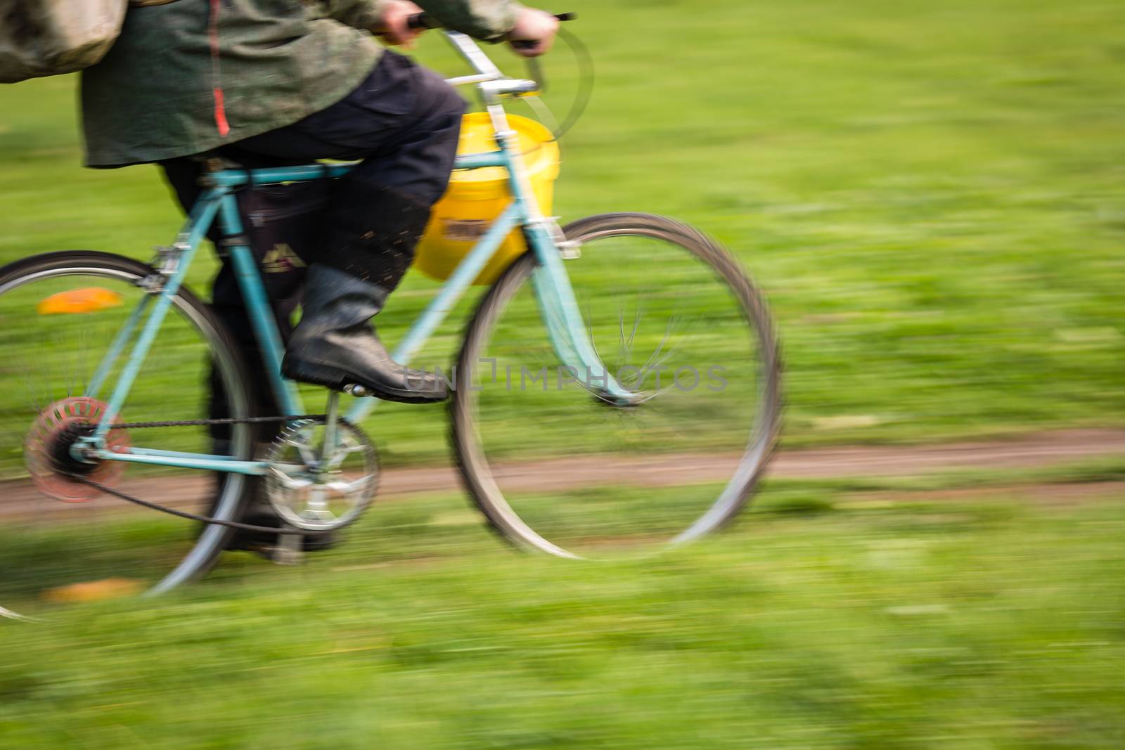 Motion blurred bicycle