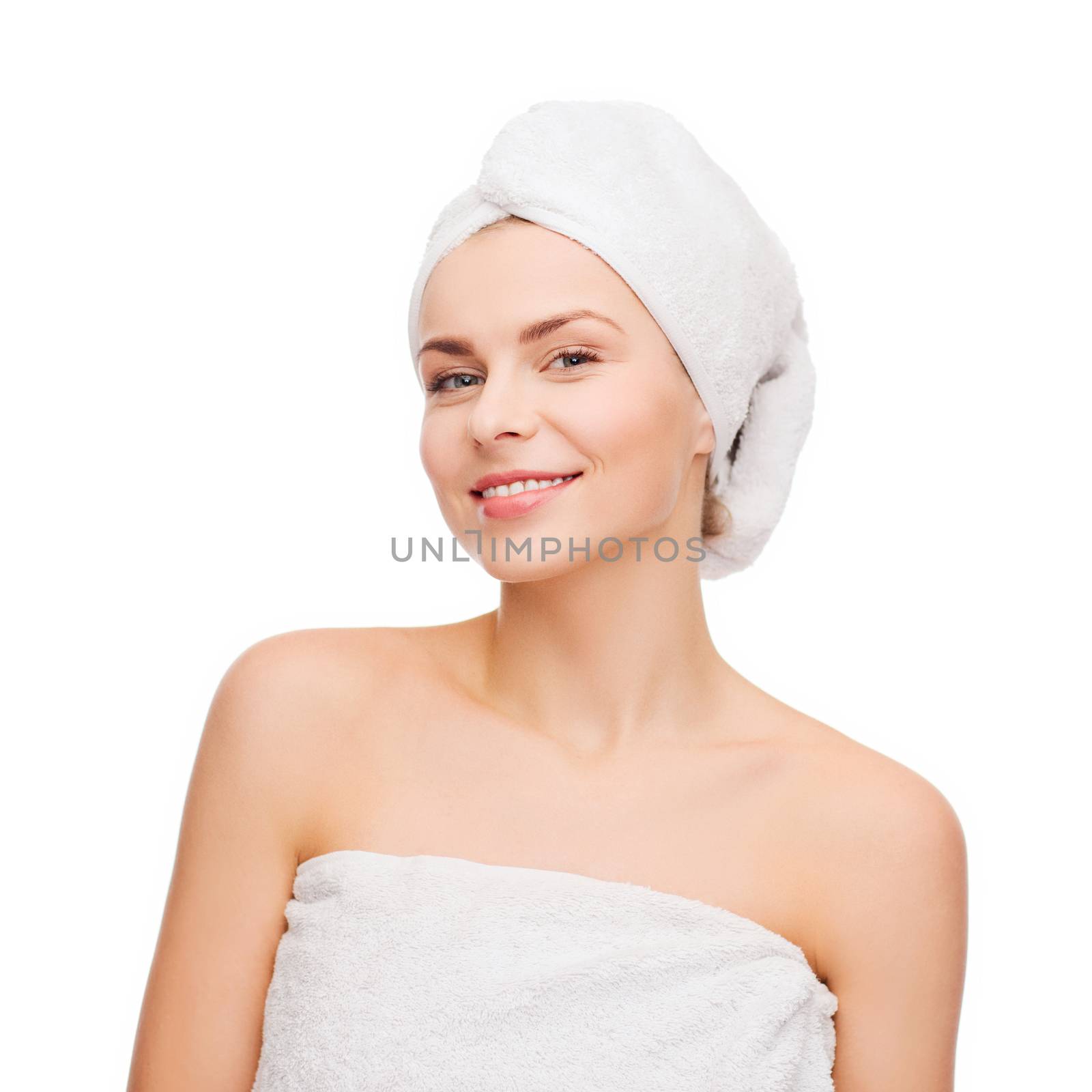 beautiful woman in towel by dolgachov