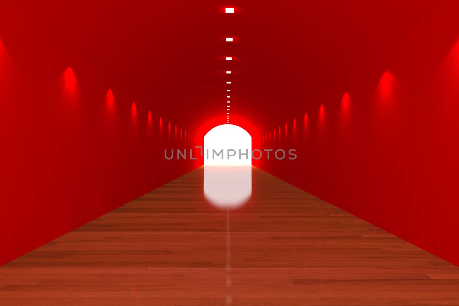 empty room red tunnel by sumetho