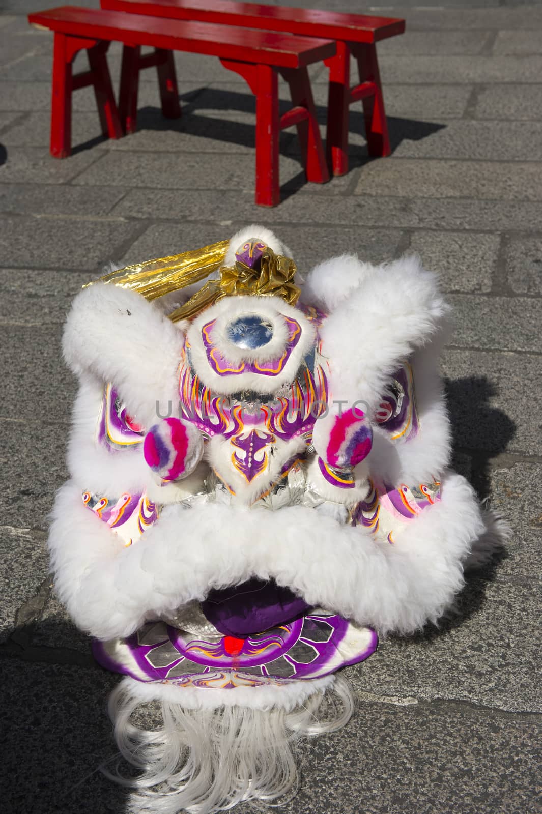 Colorful Chinese Lion Dance Head by think4photop