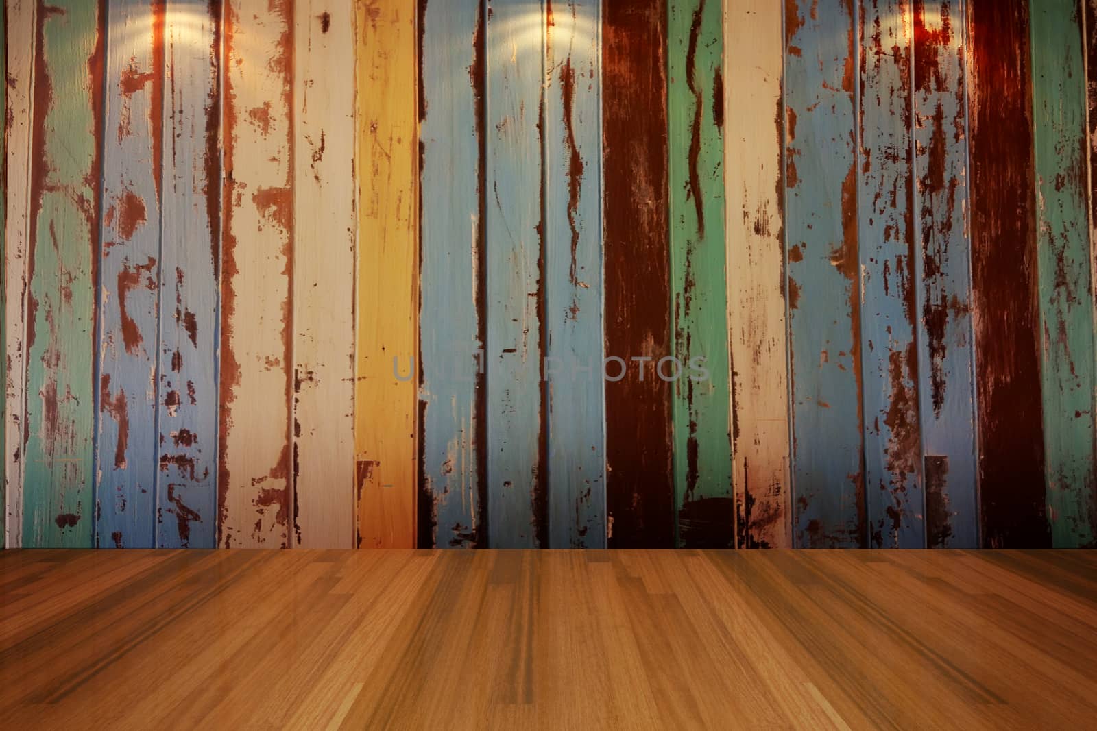 empty room vintage color wall by sumetho