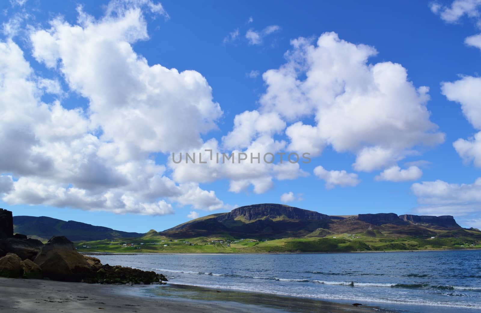 A peaceful beach photographed at Staffin on the Isle of Skye.